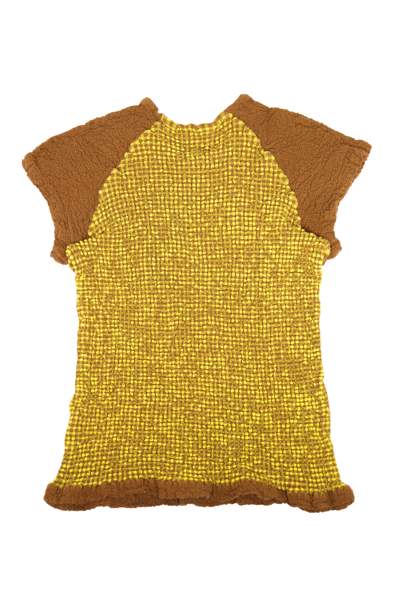 Issey Miyake “Cauliflower” Mustard Gingham Shirt