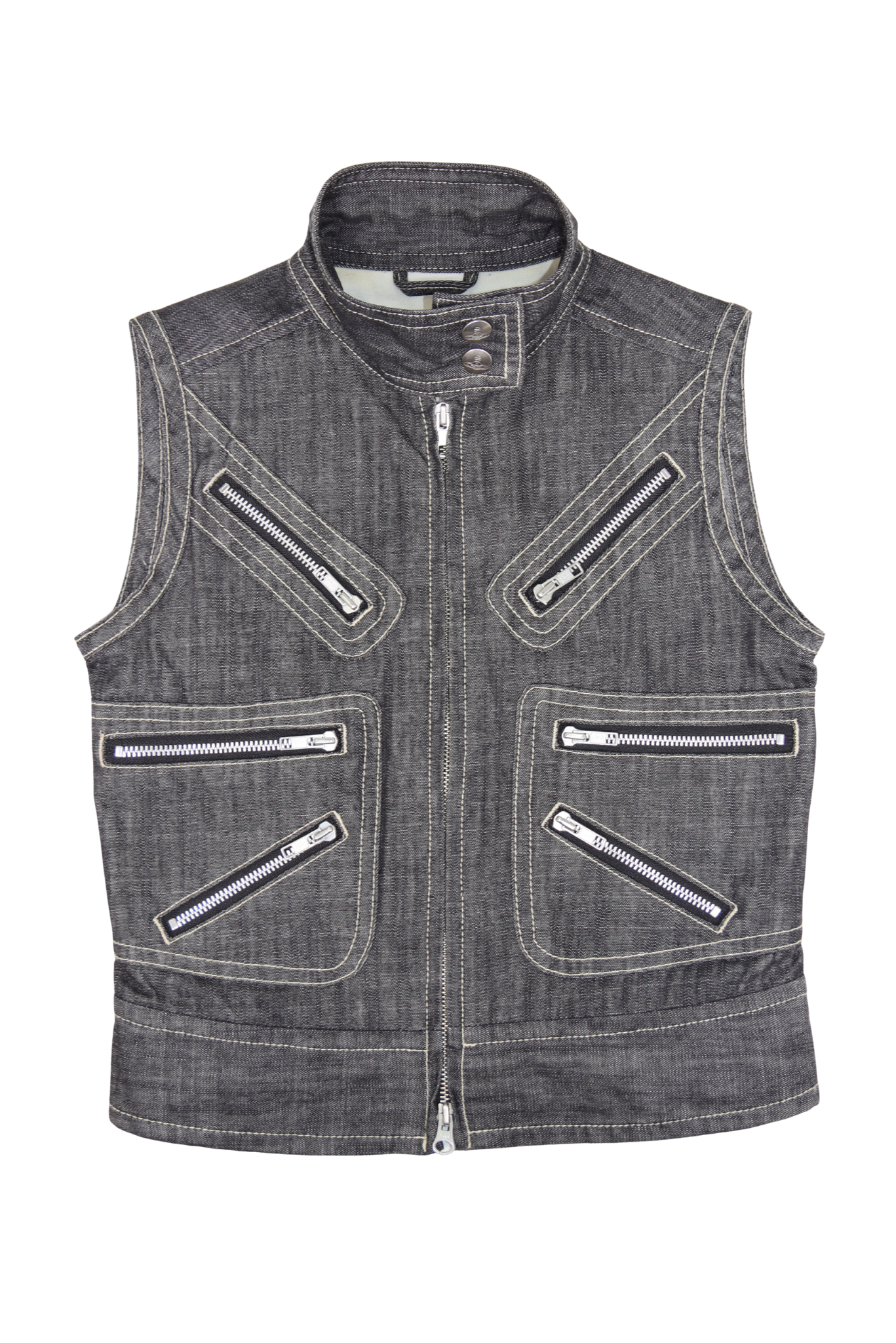 Rare Vivienne Westwood Denim Multi Zipper Vest