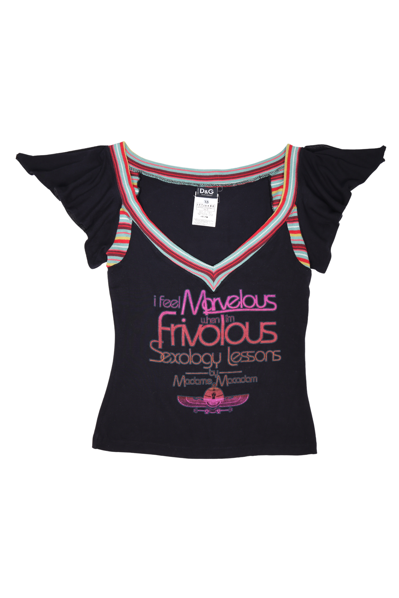 Rare D&G “Sexology Lessons” V-Neck Graphic Tee