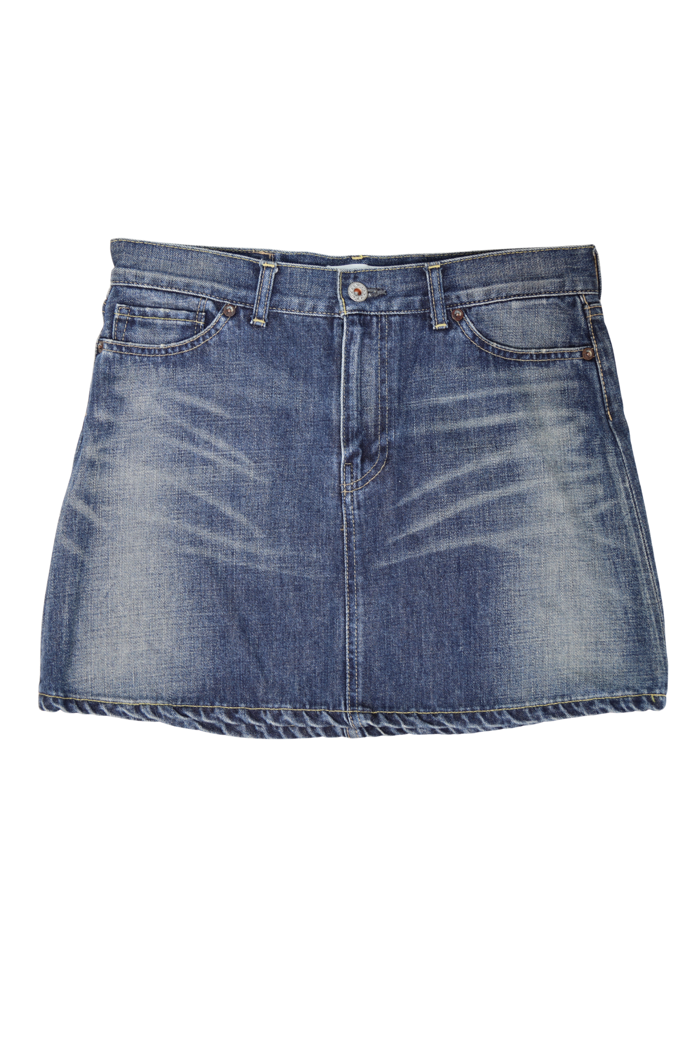Vintage BAPE Embroidered Star Logo Denim Mini Skirt