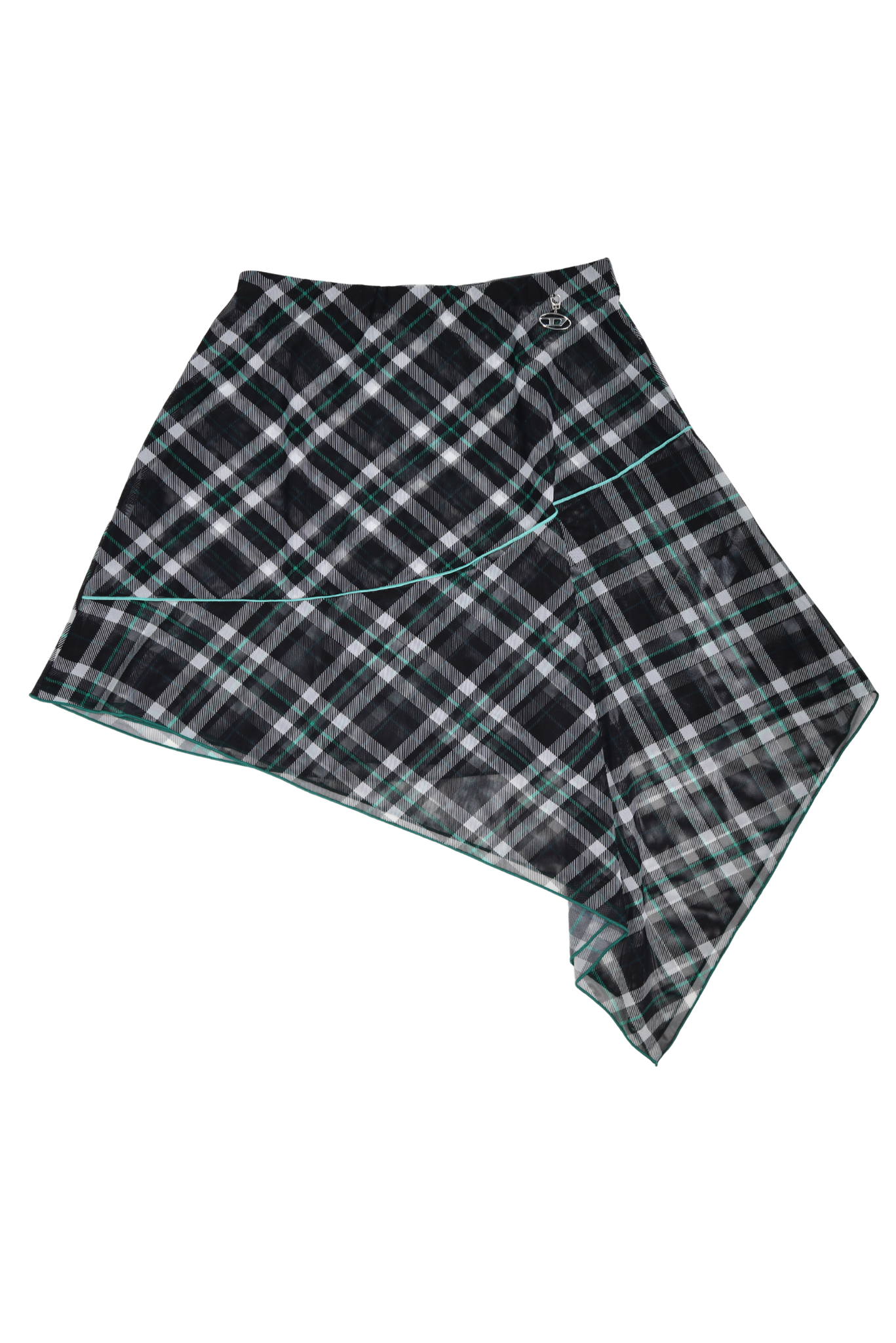 DIESEL Mesh Plaid Asymmetric Skirt