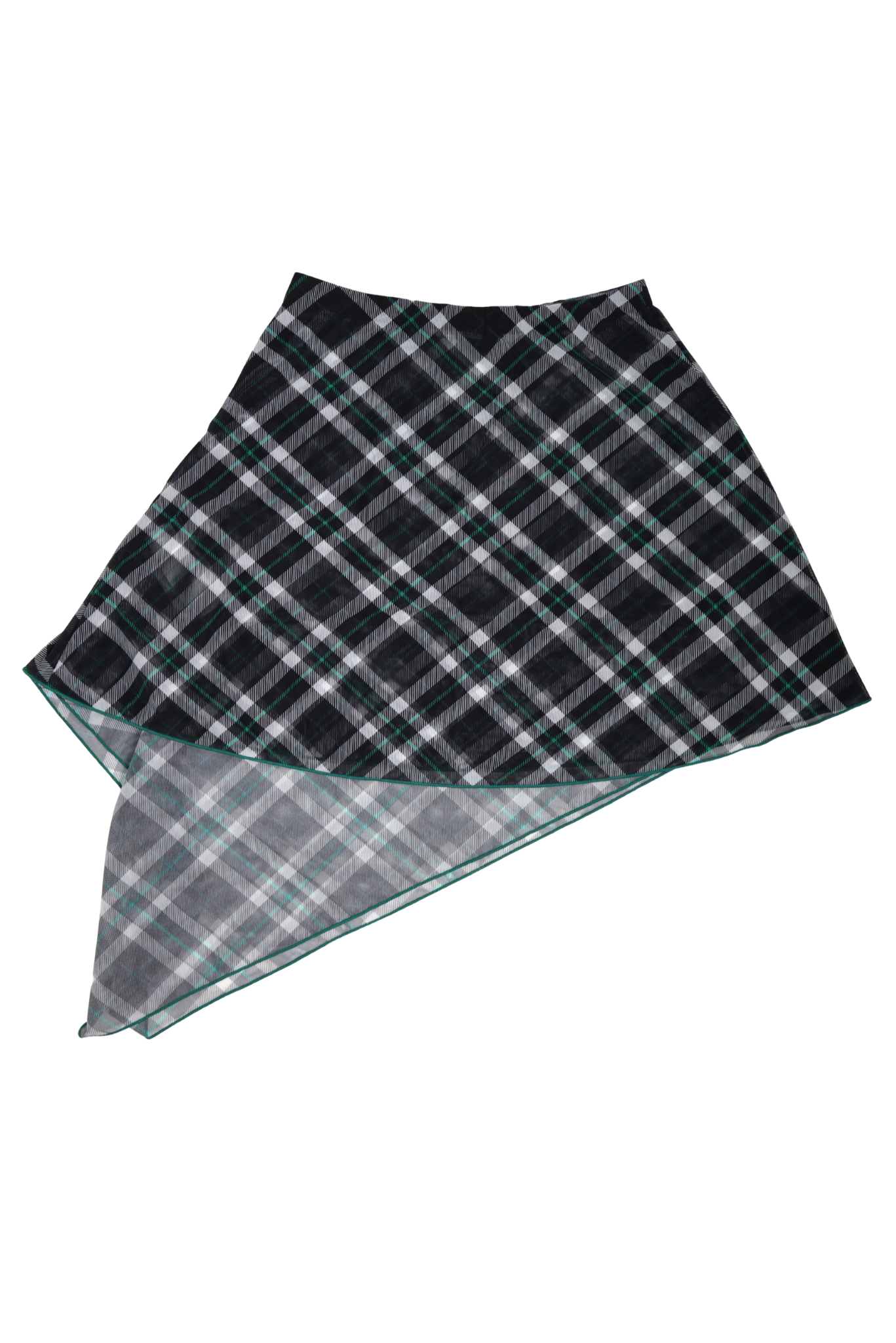 DIESEL Mesh Plaid Asymmetric Skirt