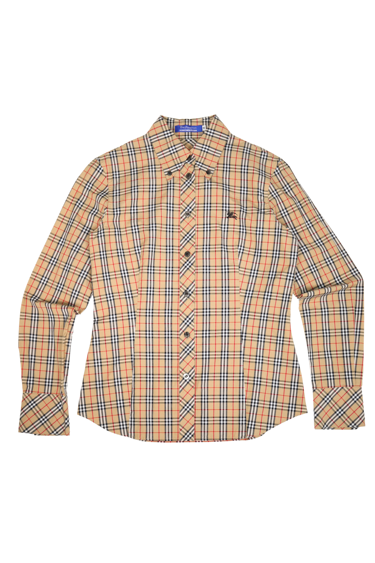 Vintage Burberry Tartan Fitted Button Up Shirt