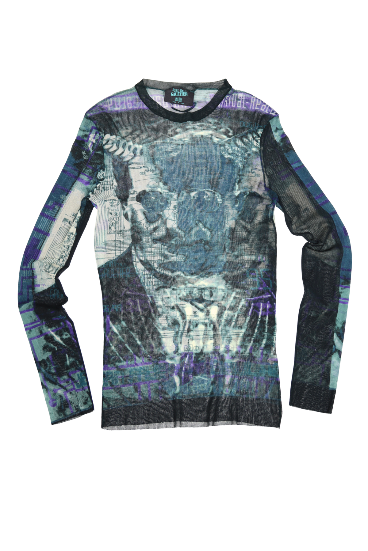 AW 1995 Jean Paul Gaultier Maille Virtual Reality Cyborg Mesh Longsleeve