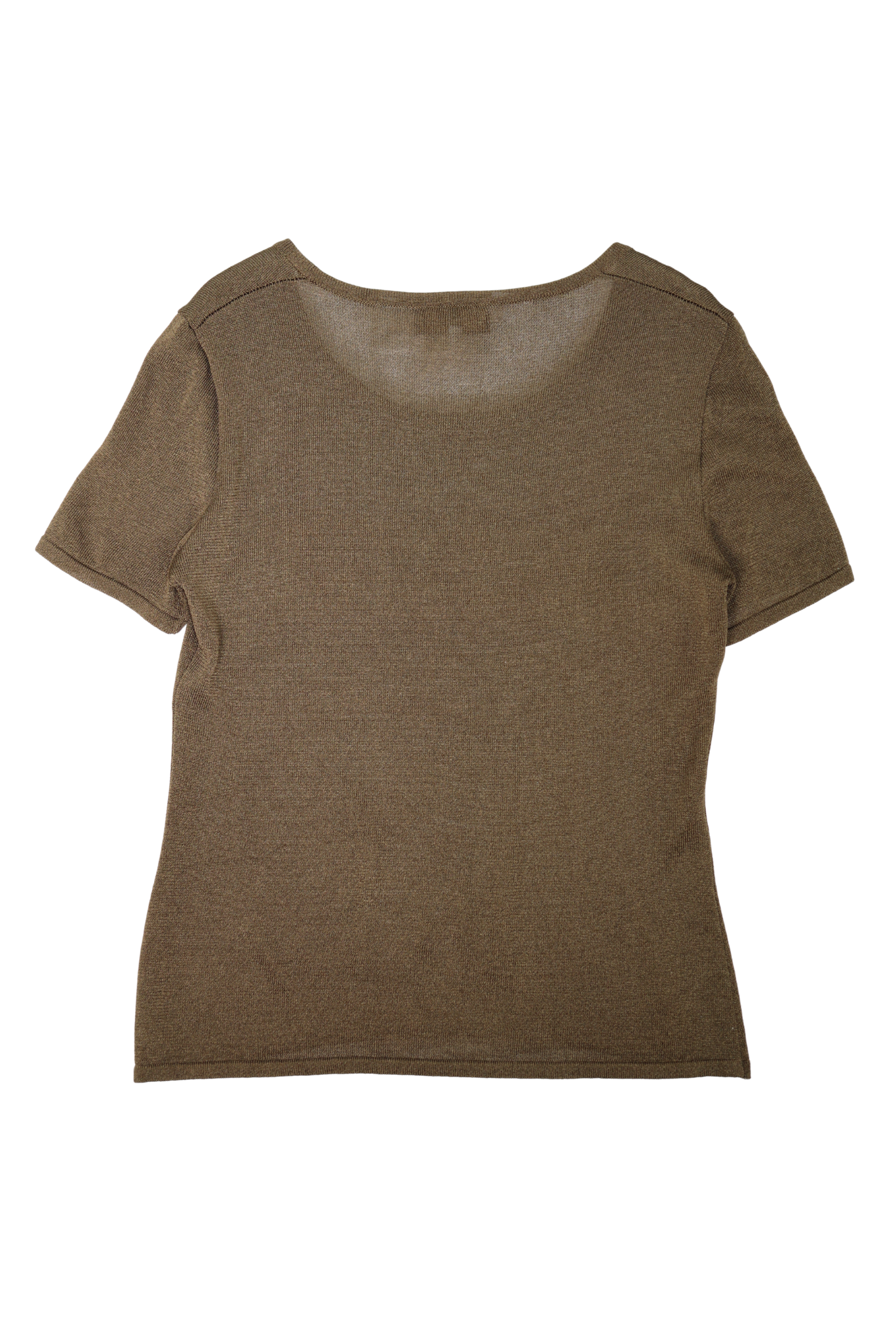 Vintage FENDI Logo Gold Shimmered Sheer S/S Top