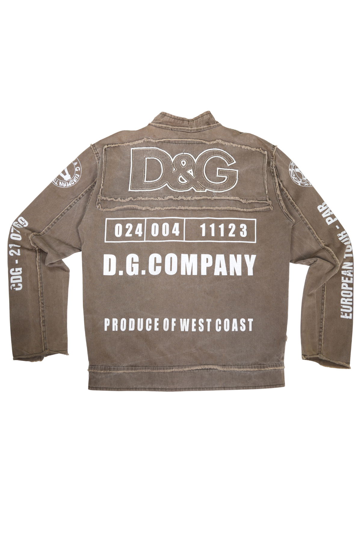 Rare Dolce & Gabbana Distressed Military Style Olive Track Jacket