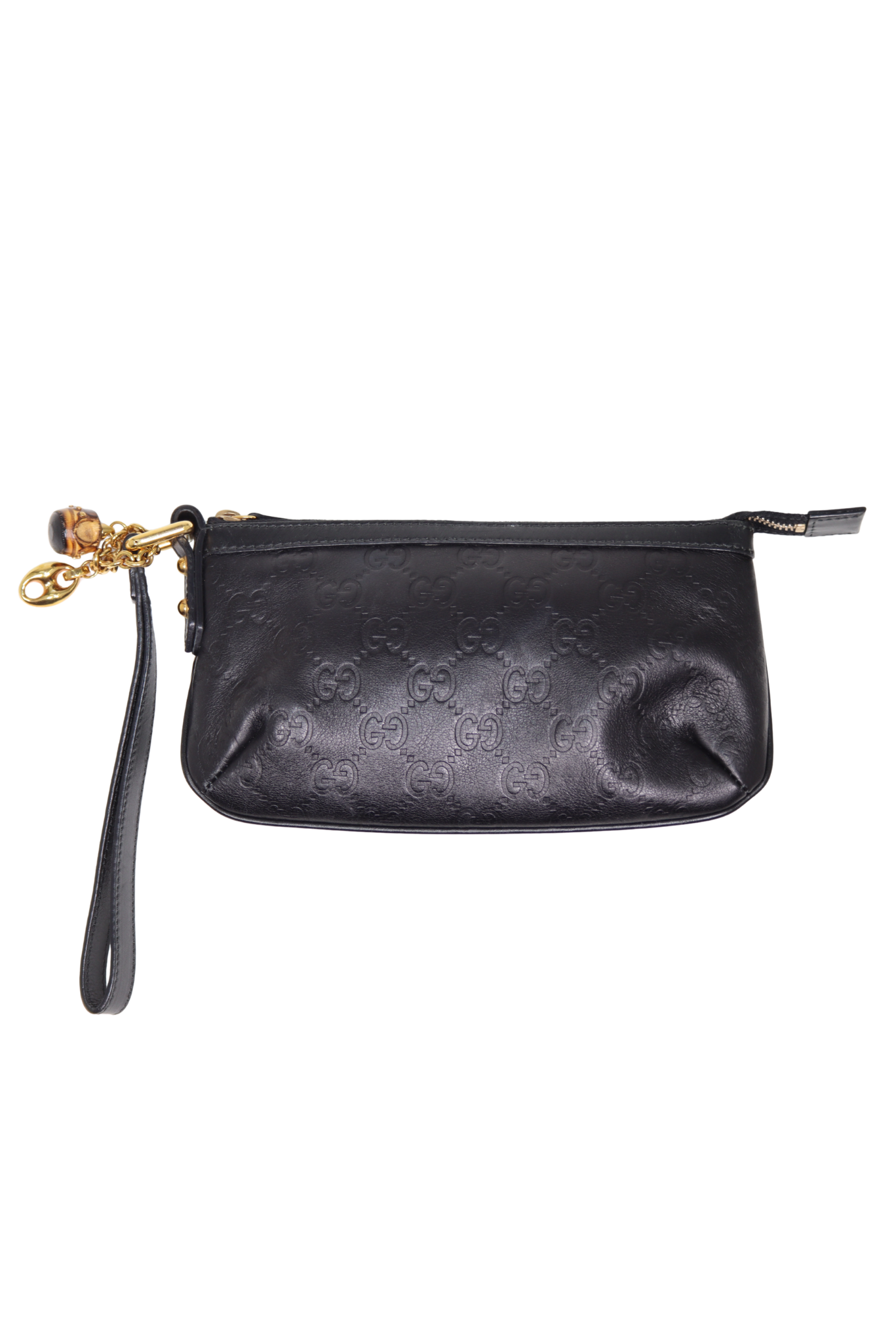 Vintage Gucci Black Leather Wristlet Wallet