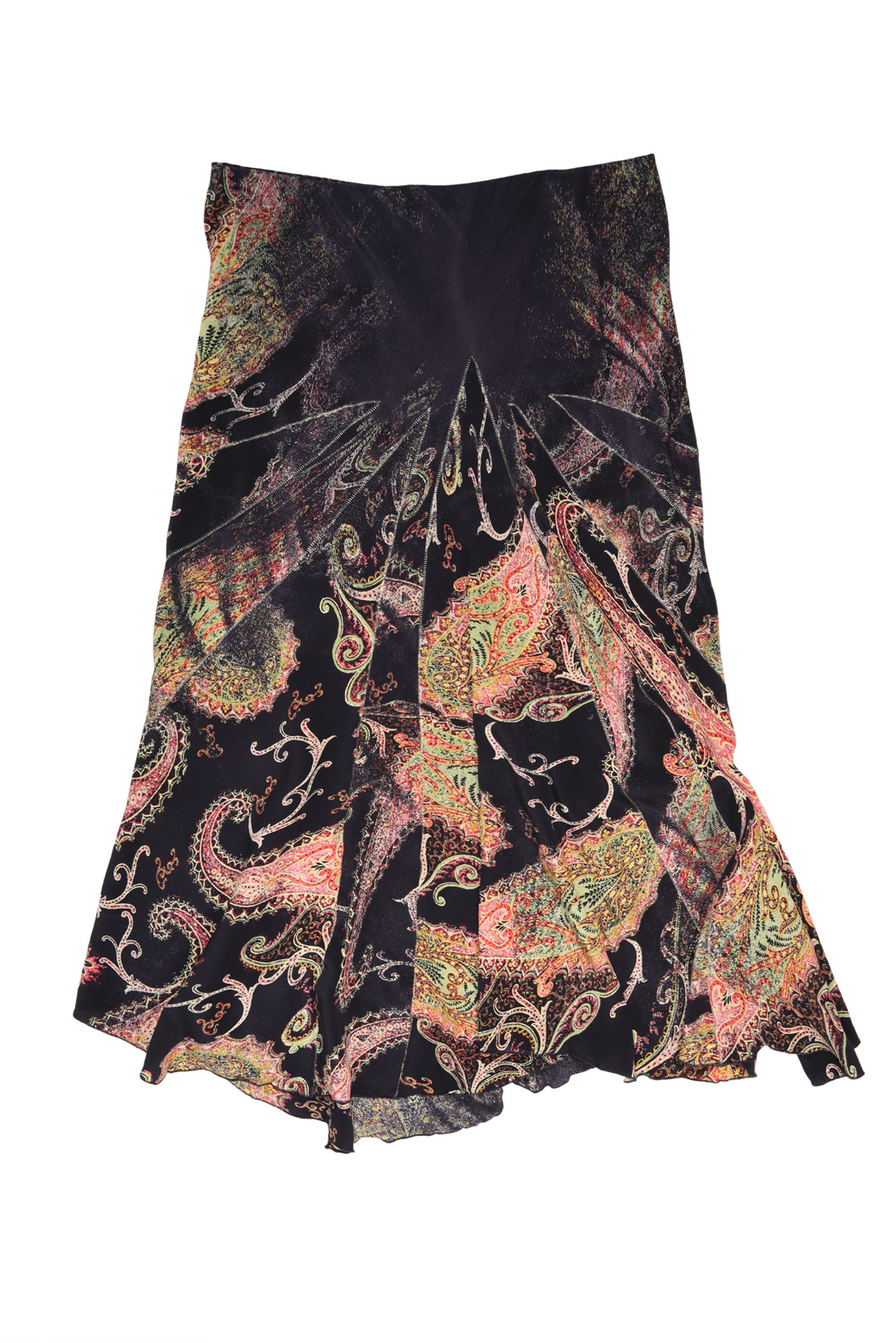 RARE Roberto Cavalli 100% Silk Paisley Midi Skirt
