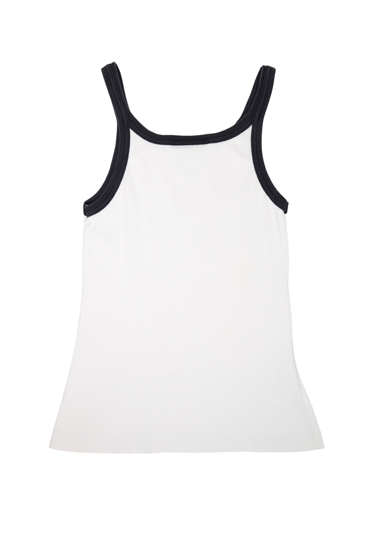 Vintage Dolce & Gabbana White Ribbed Black Trim Tank