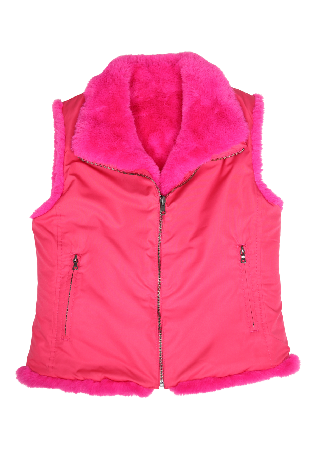 HYSTERIC GLAMOUR Pink Fur Lined logo Vest