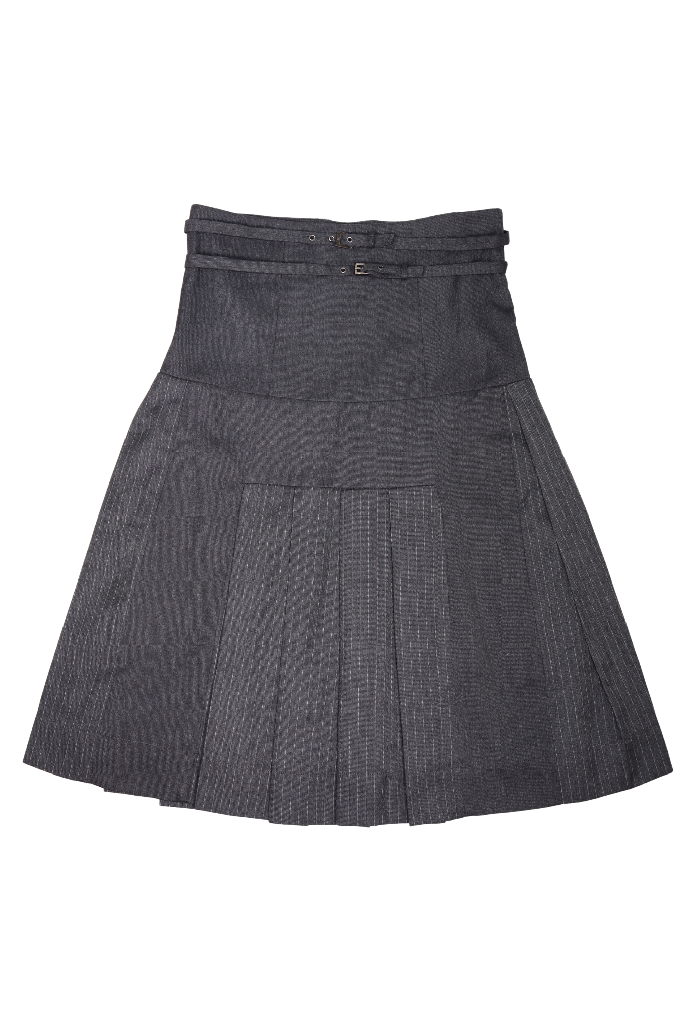 Vintage Jean Paul Gaultier Grey Double Belted Skirt