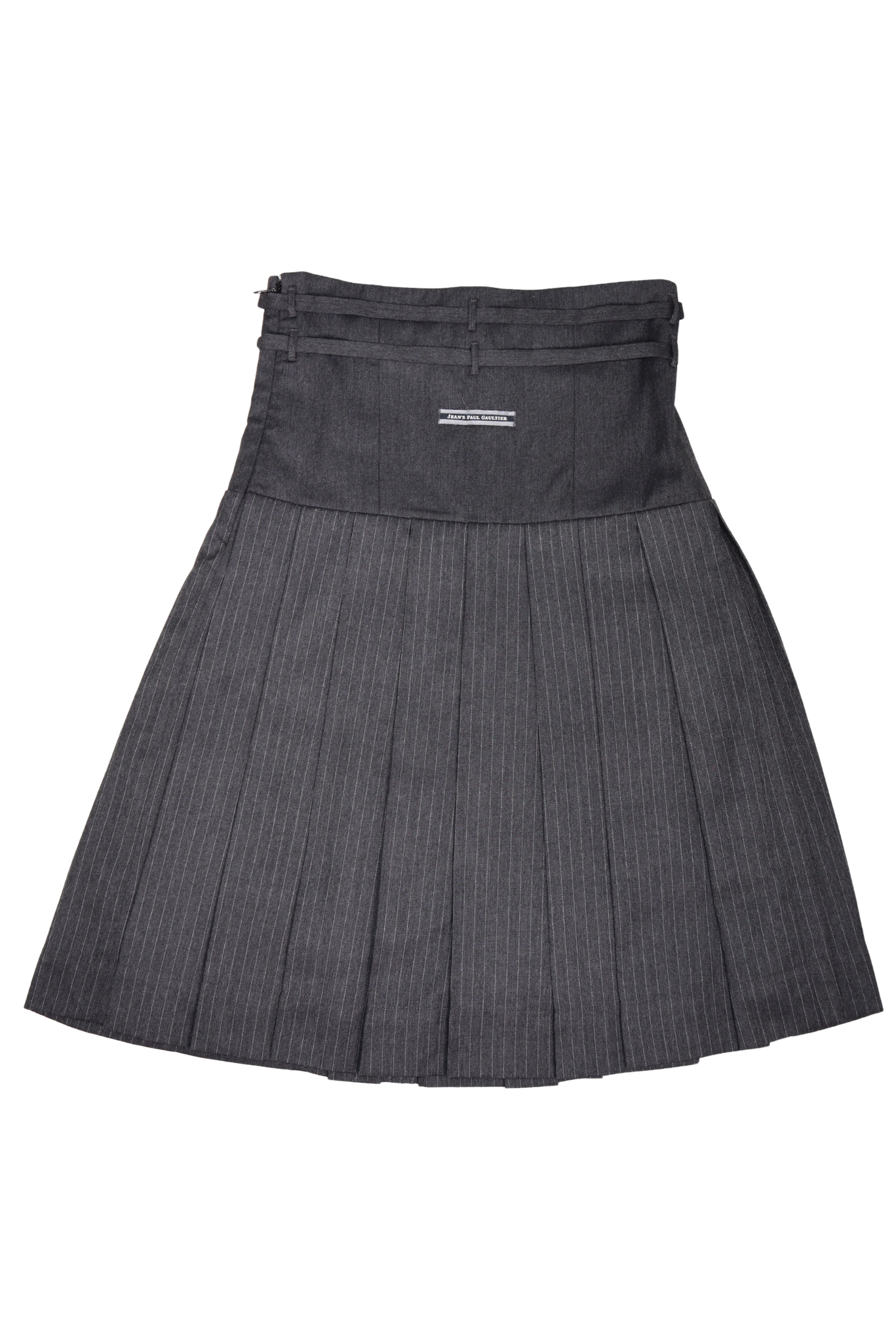 Vintage Jean Paul Gaultier Grey Double Belted Skirt