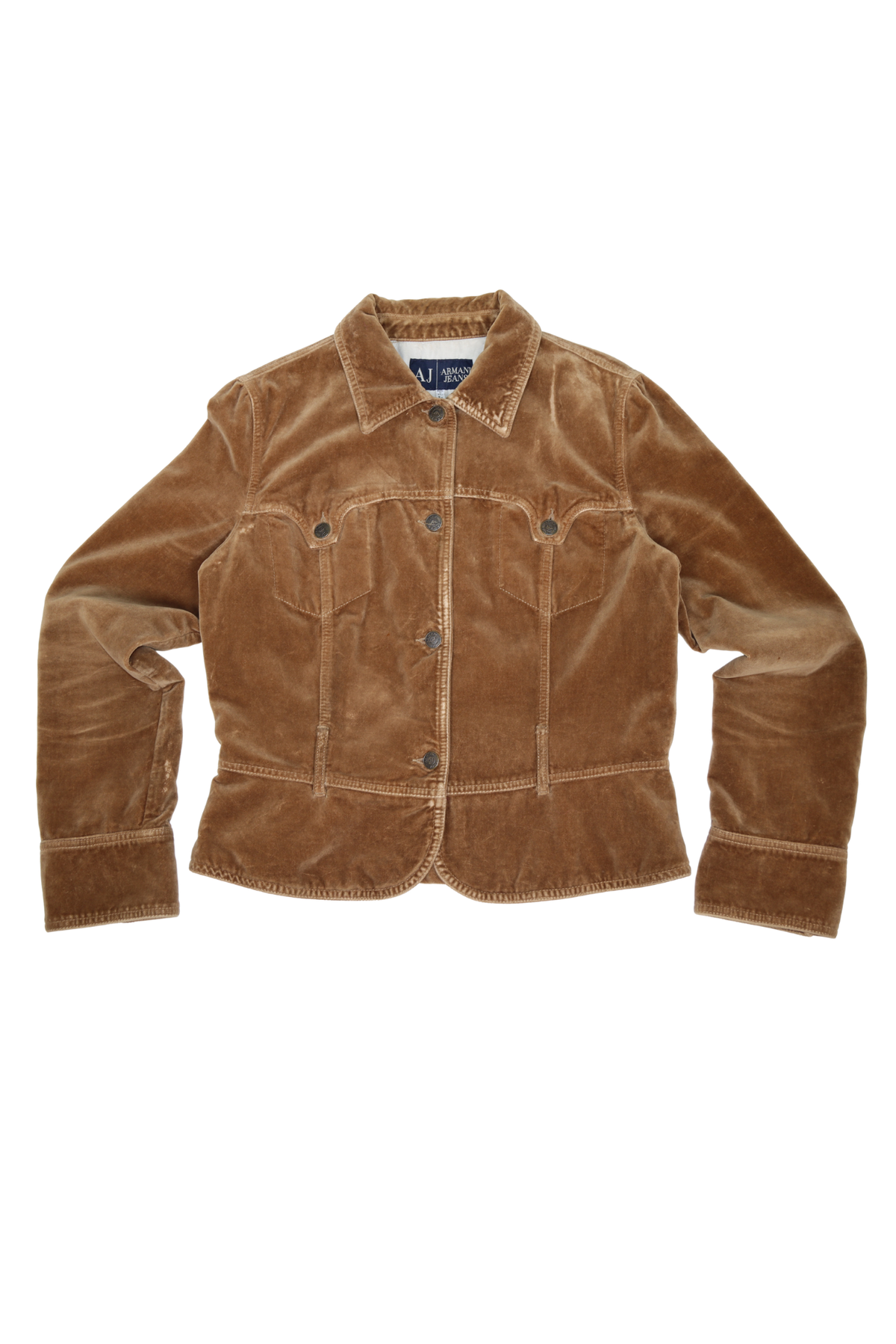 Armani Brown Velvet Western Box-Fit Jacket