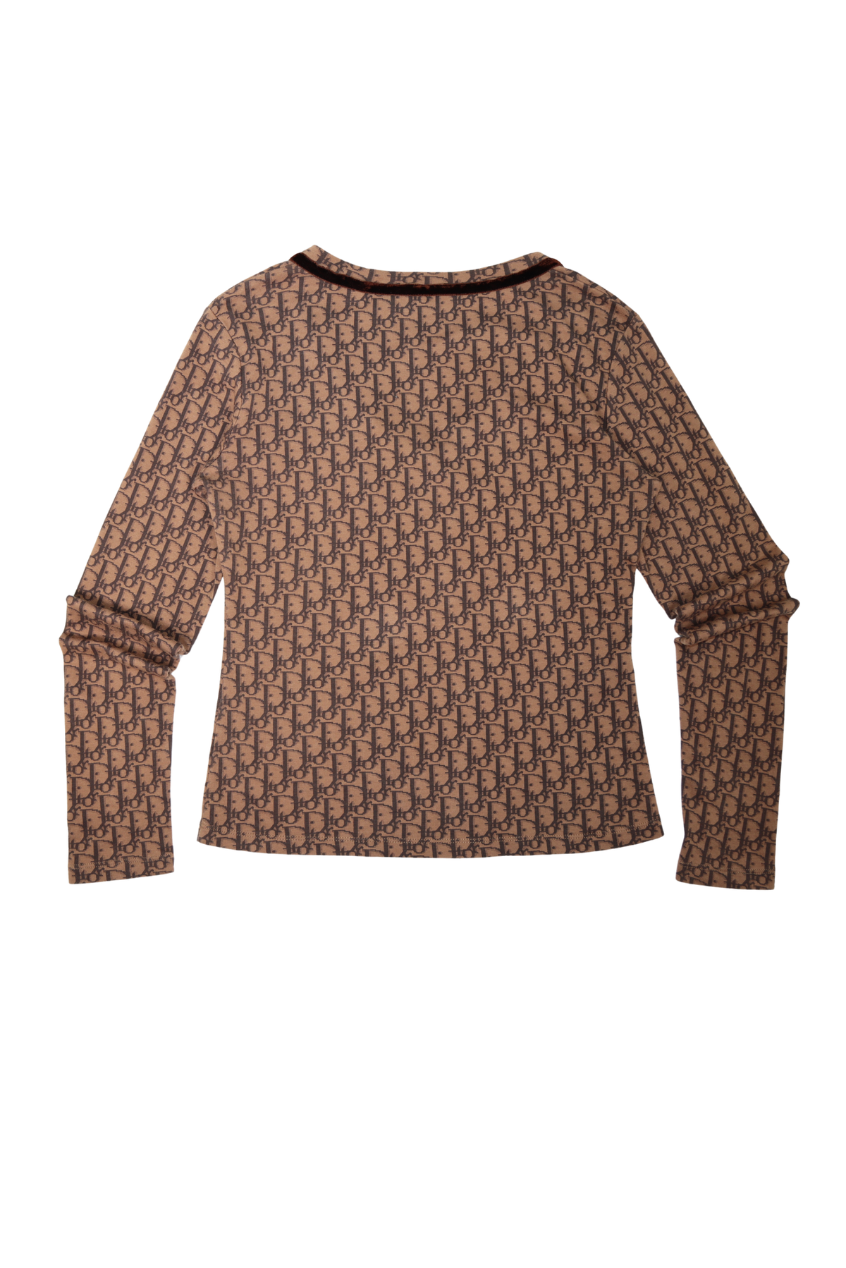 Christian Dior 2005 Trotter Logo Velvet Trim Longsleeve