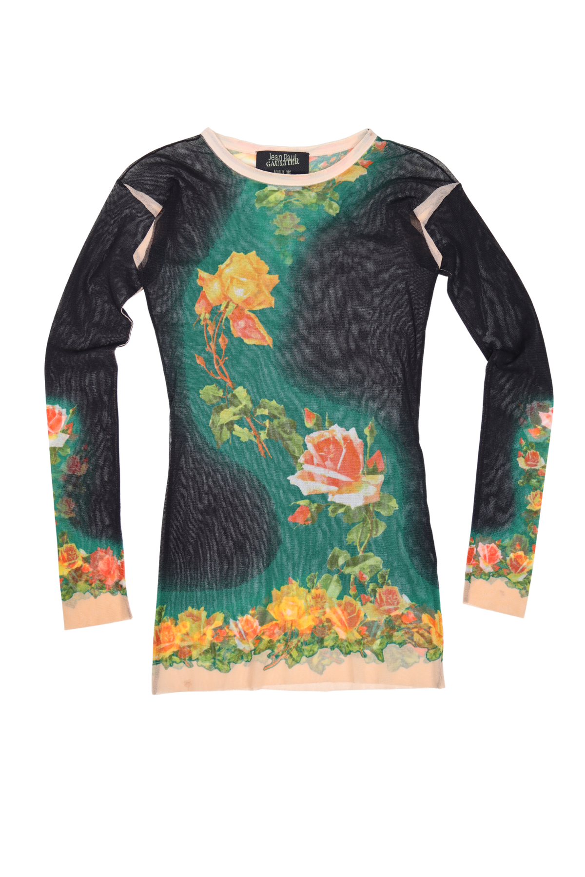 S/S 1999 Jean Paul Gaultier Floral Mesh Longlsleeve