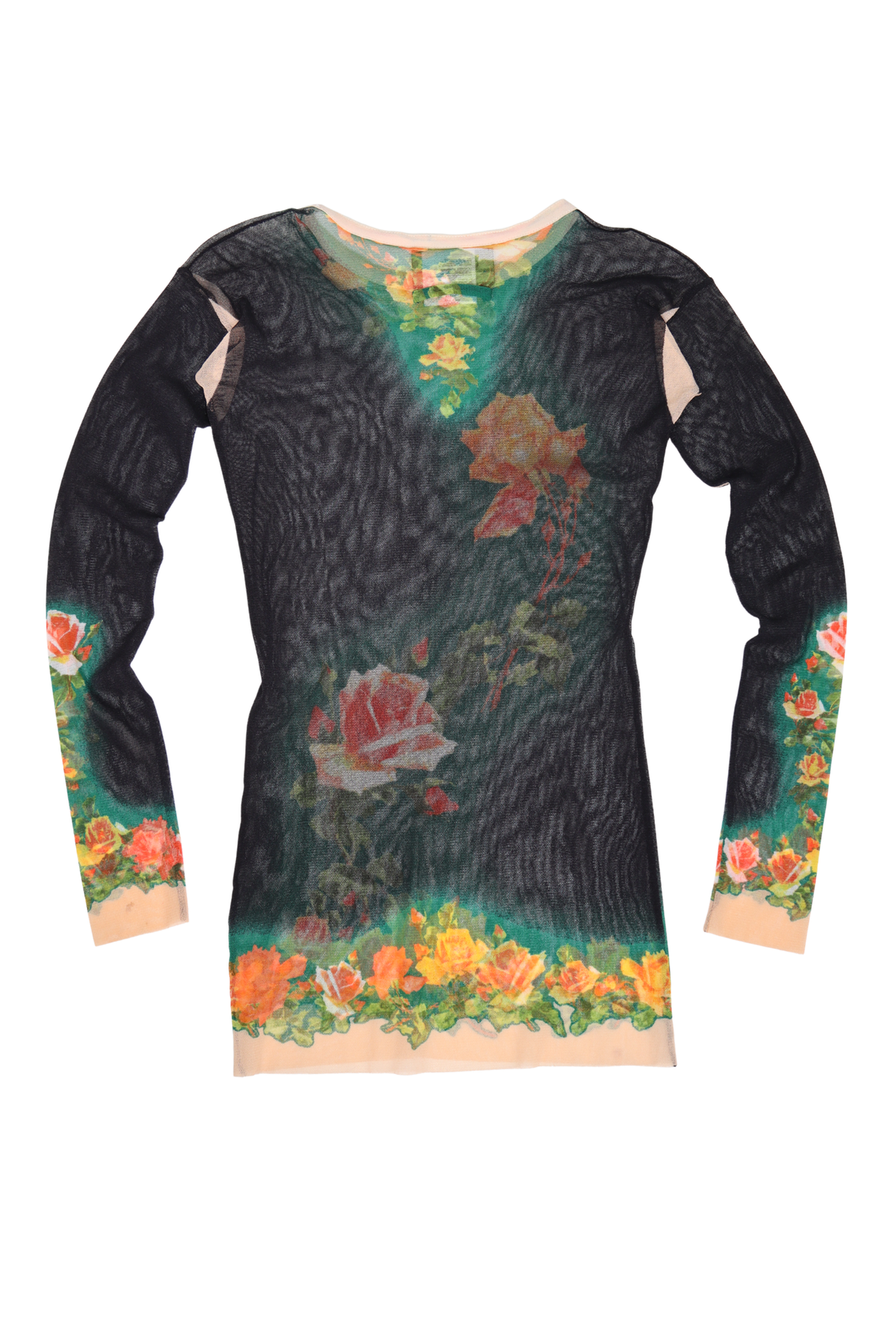 S/S 1999 Jean Paul Gaultier Floral Mesh Longlsleeve