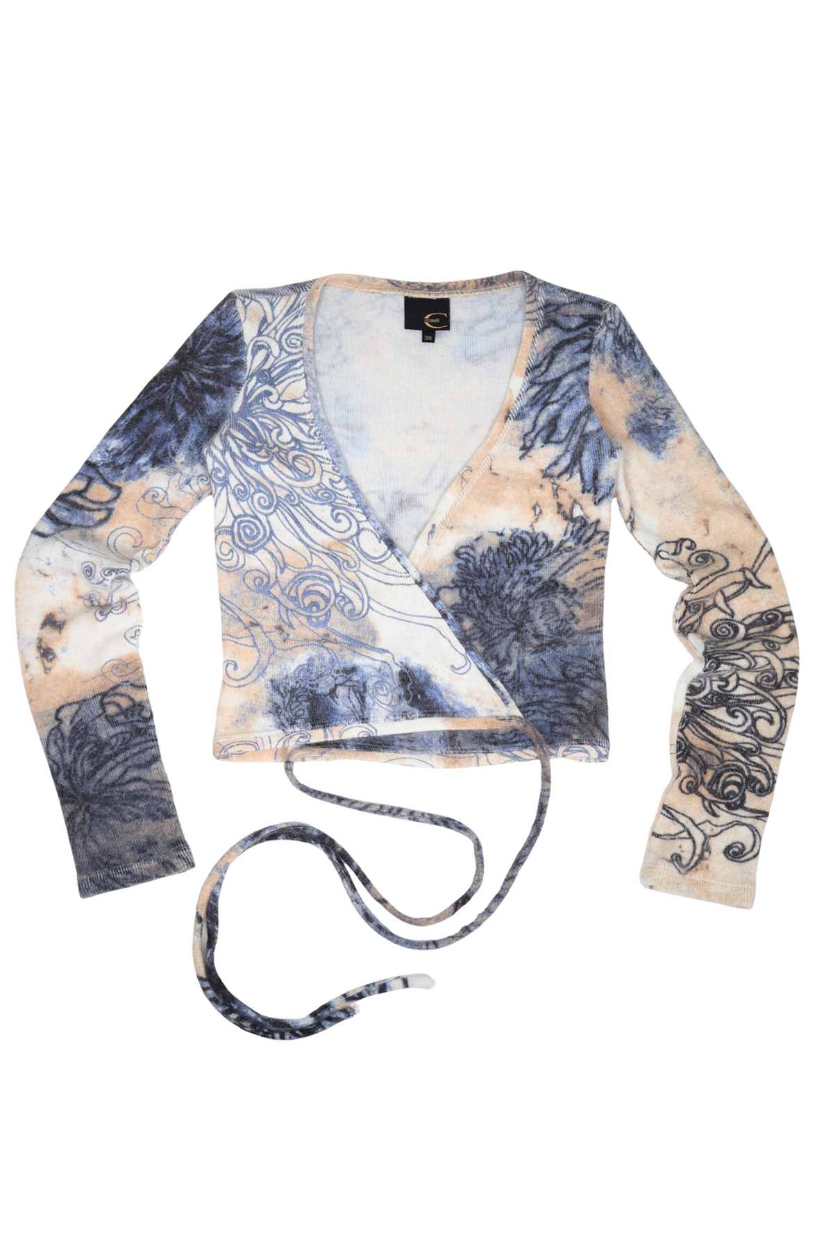 RARE 2004 Roberto Cavalli Angora Mohair Floral Wrap Bolero