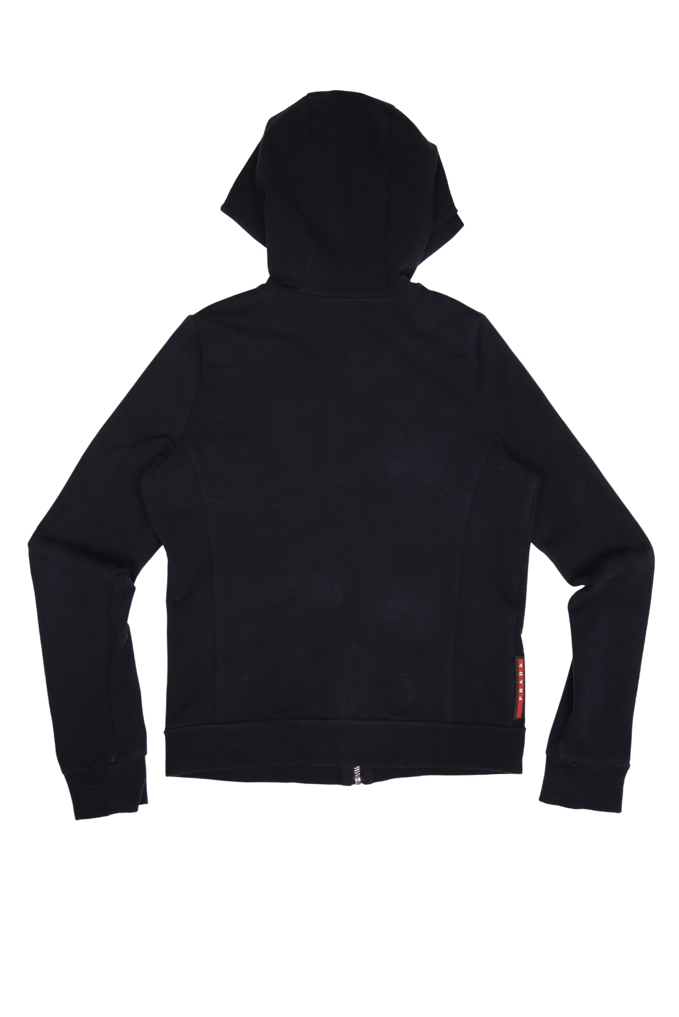PRADA Stripe Shoulder Black Sporty Hooded Sweater