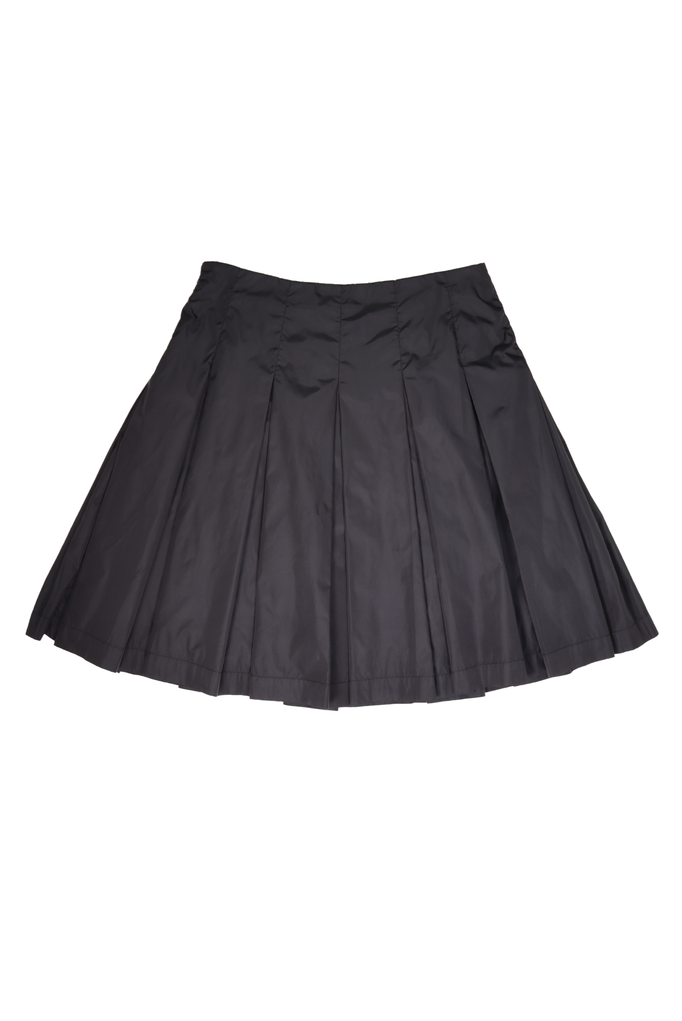 Vintage Prada Sport Nylon Box Pleated Mid Length Skirt