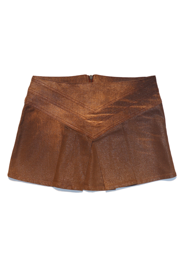 Just Cavalli Brown Pleated Mini Skirt