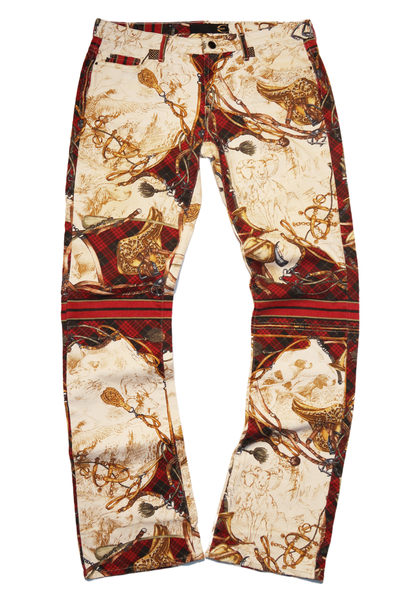 Vintage 90's Just Cavalli Horse Saddle Printed Flared Pant