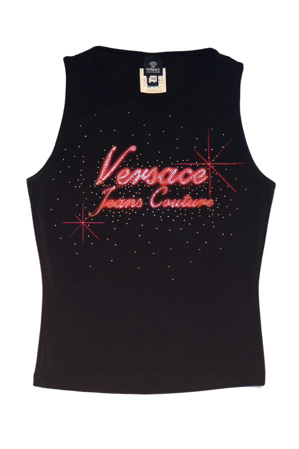 Versace Jeans Couture 2000s Airbrush Pink Logo Tank
