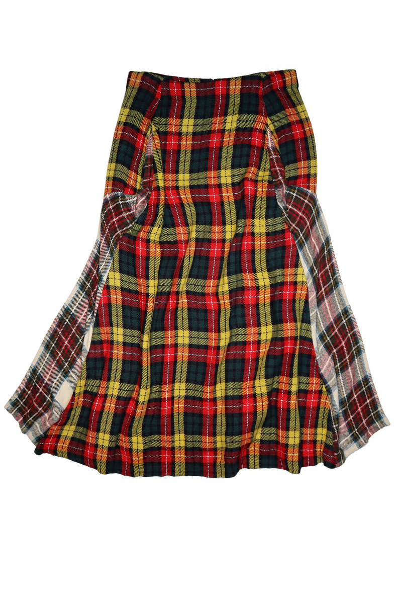 Comme Des Garcons Deformed Mixed Checkered Skirt
