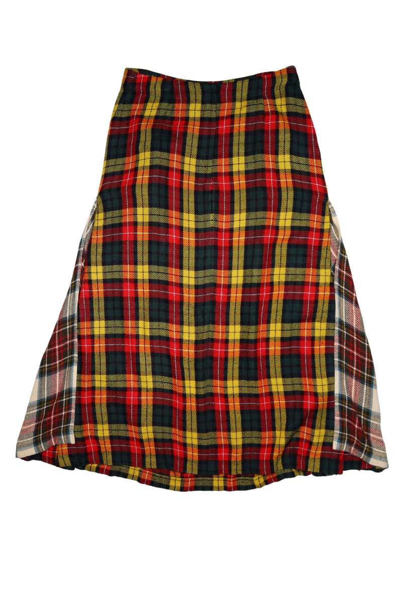 Comme Des Garcons Deformed Mixed Checkered Skirt