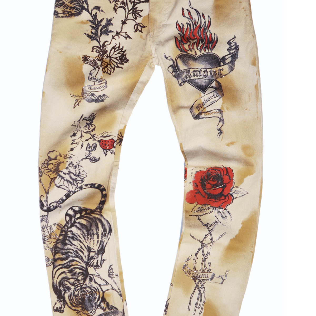 Roberto Cavalli S/S 2003 Amour Tiger Tattoo Pants