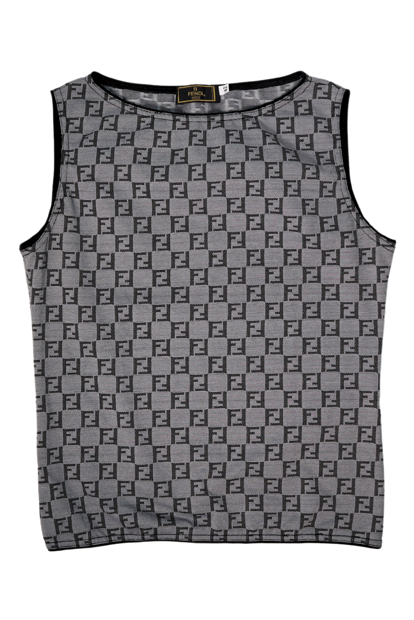 Vintage 90s Fendi Zucca Logo Grey Tank