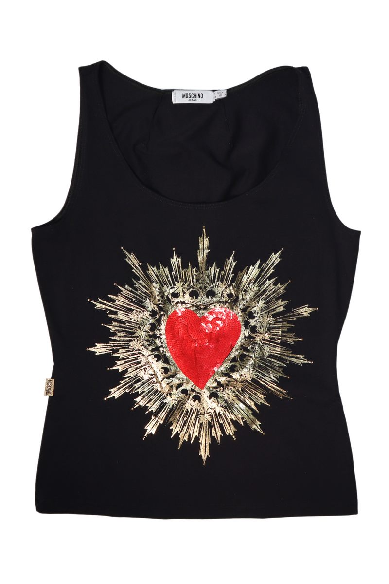 Moschino Jeans Scared Heart Tank Top