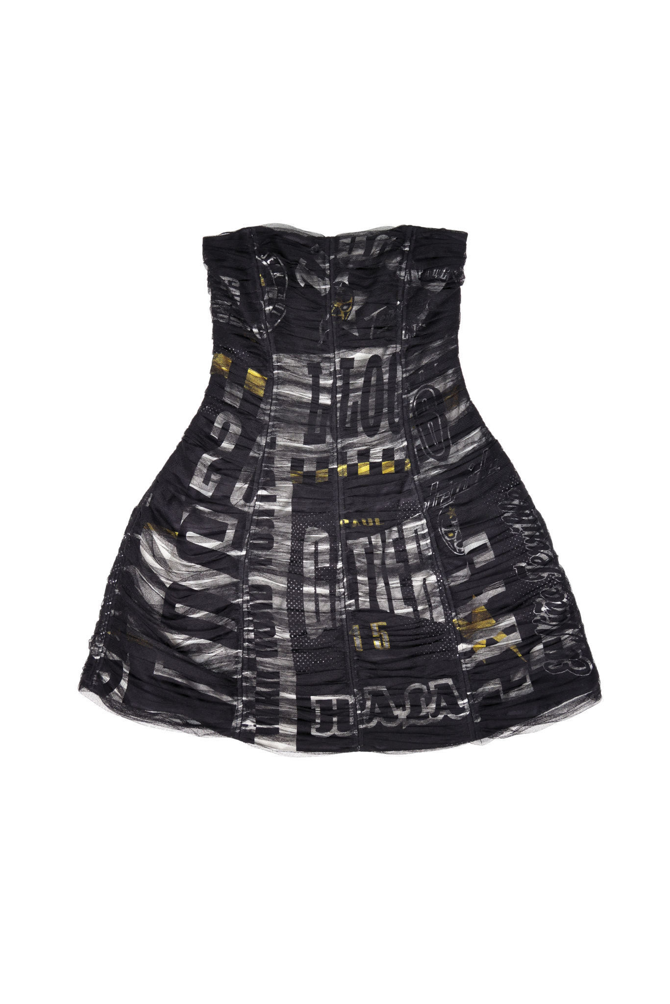 Rare Vintage Jean Paul Gaultier Boning Tulle Layered Mini Dress