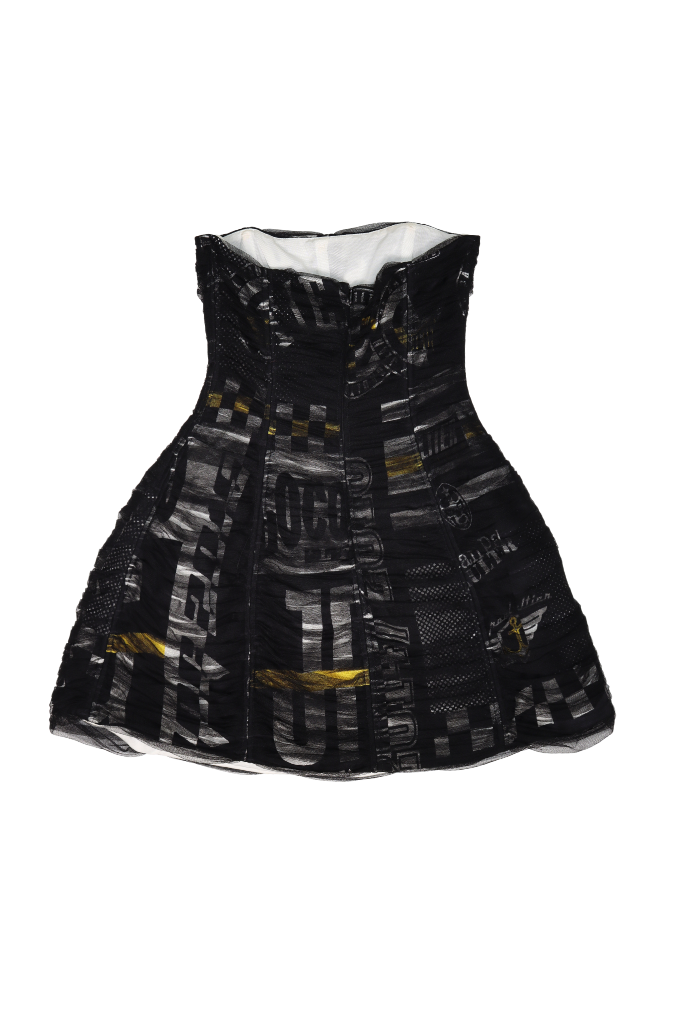 Rare Vintage Jean Paul Gaultier Boning Tulle Layered Mini Dress