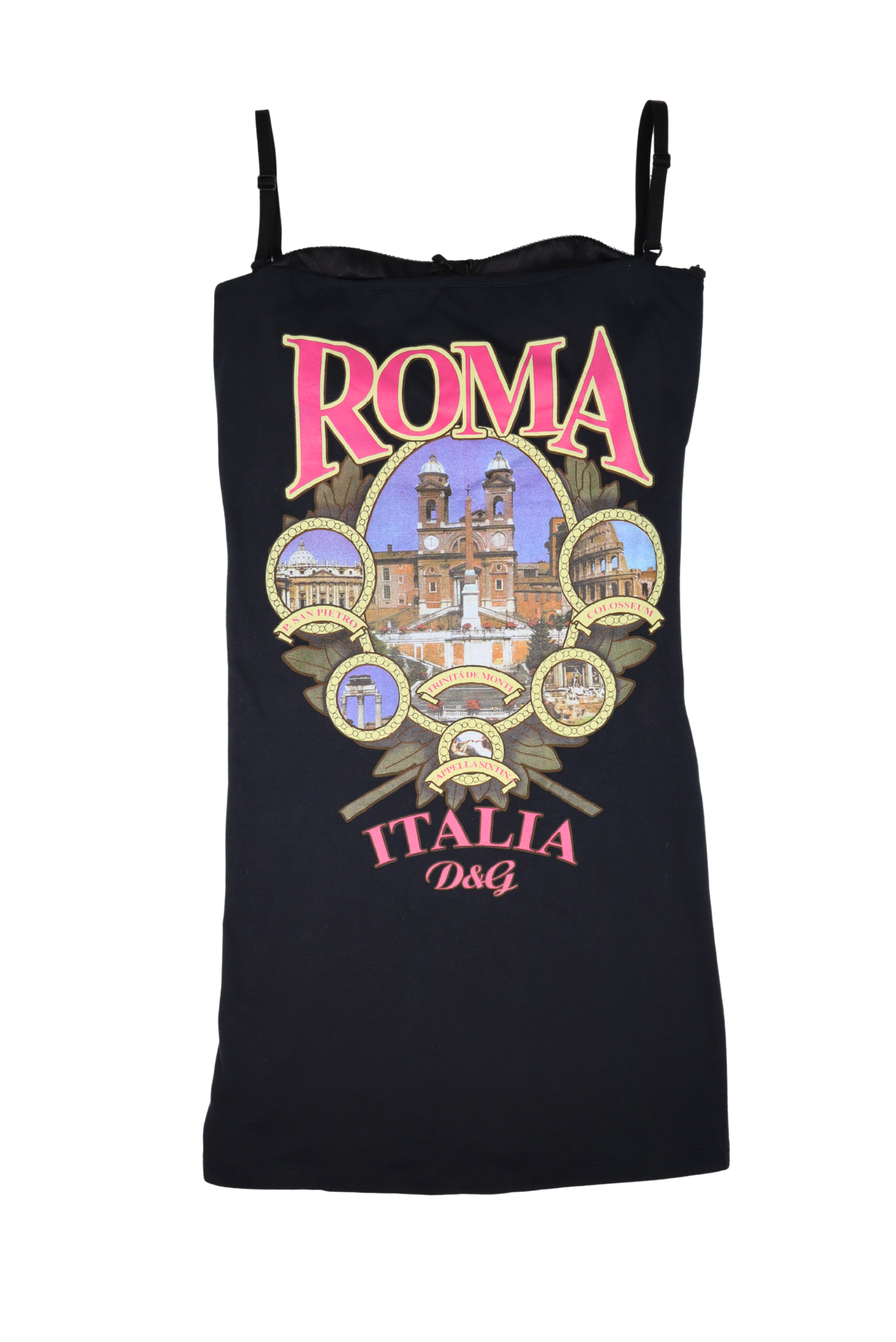Vintage 90’s D&G ‘Roma’ Mini Dress With Built in Satin Bra