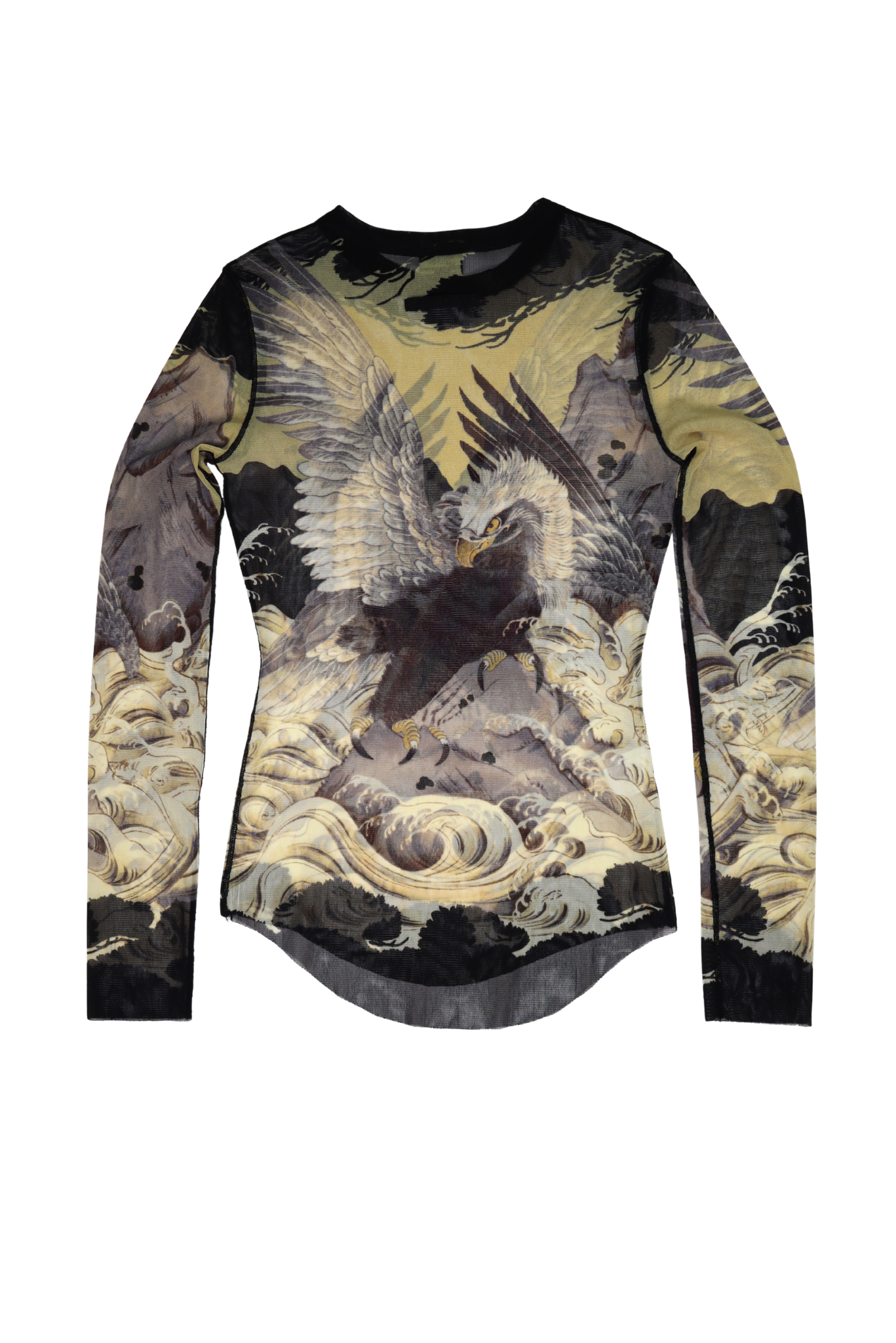 Jean Paul Gaultier Femme 1994 Golden Eagle Mesh Longsleeve