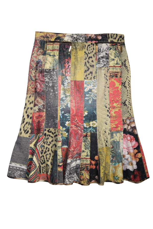 Roberto Cavalli Mixed Print Skirt