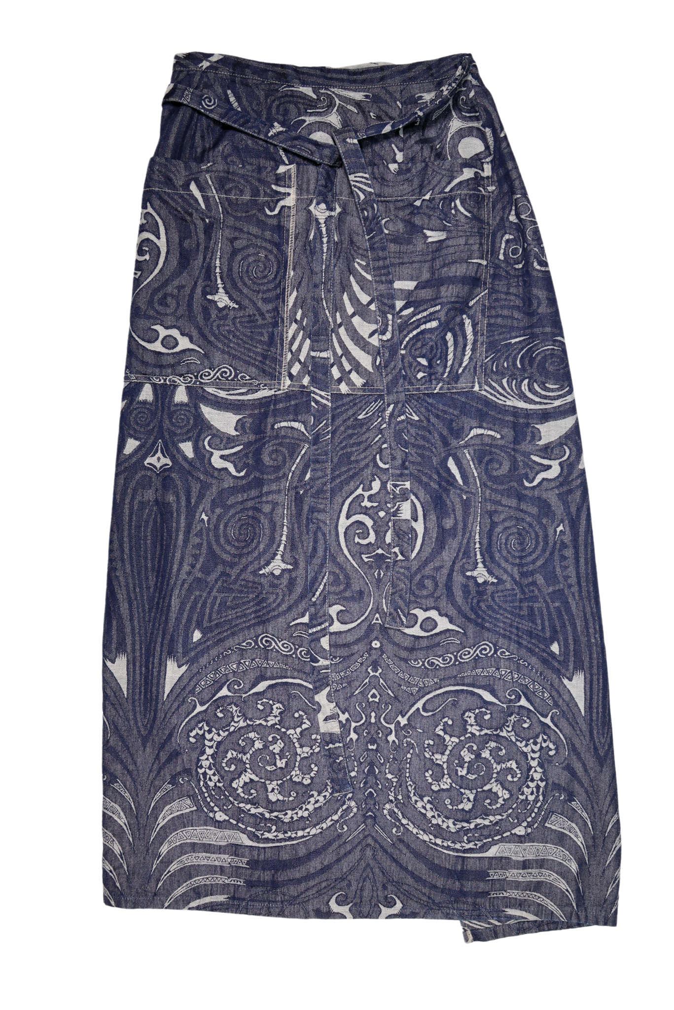 Gaultier Jeans Tribal Jacquard Apron Wrap Skirt