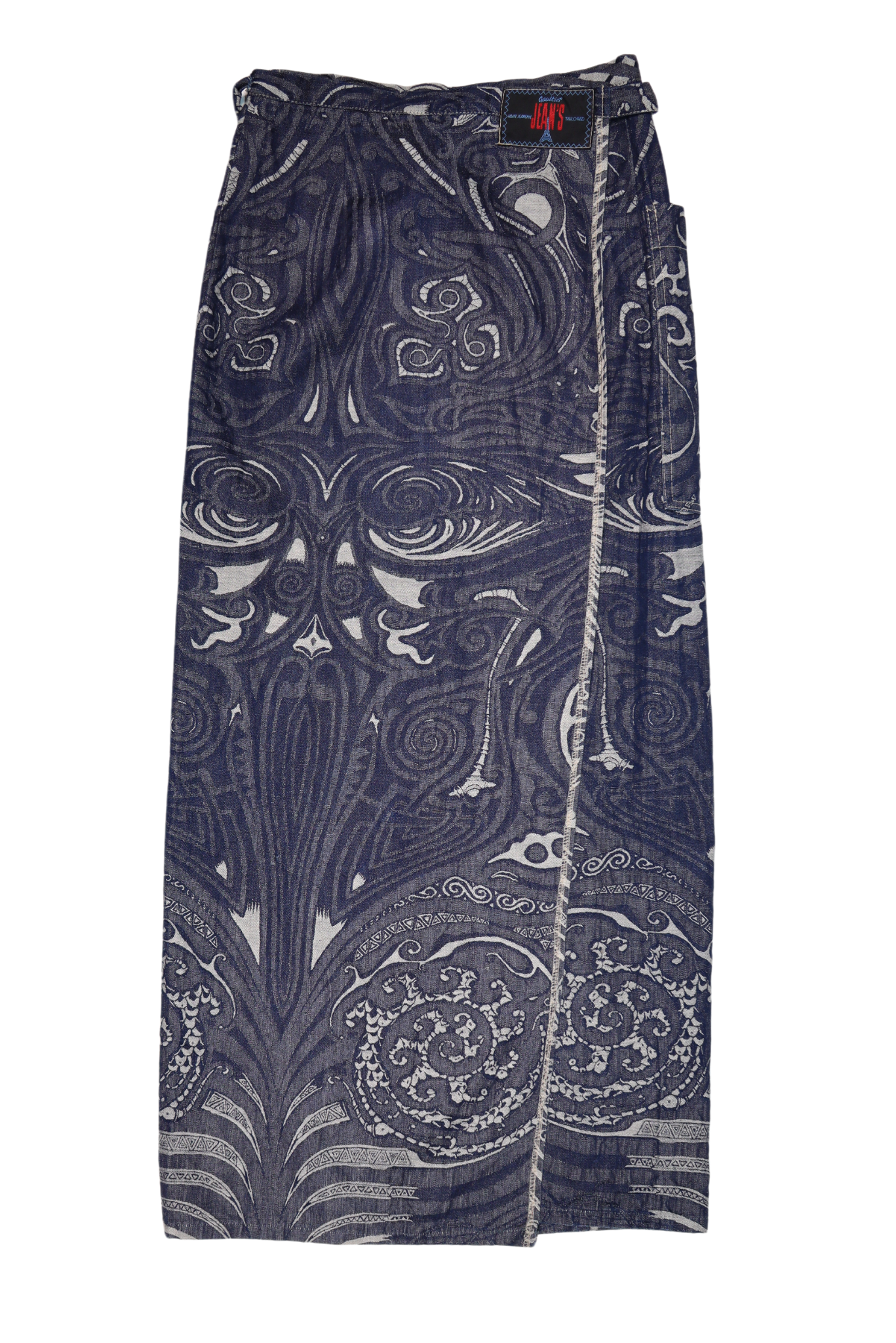 Gaultier Jeans Tribal Jacquard Apron Wrap Skirt