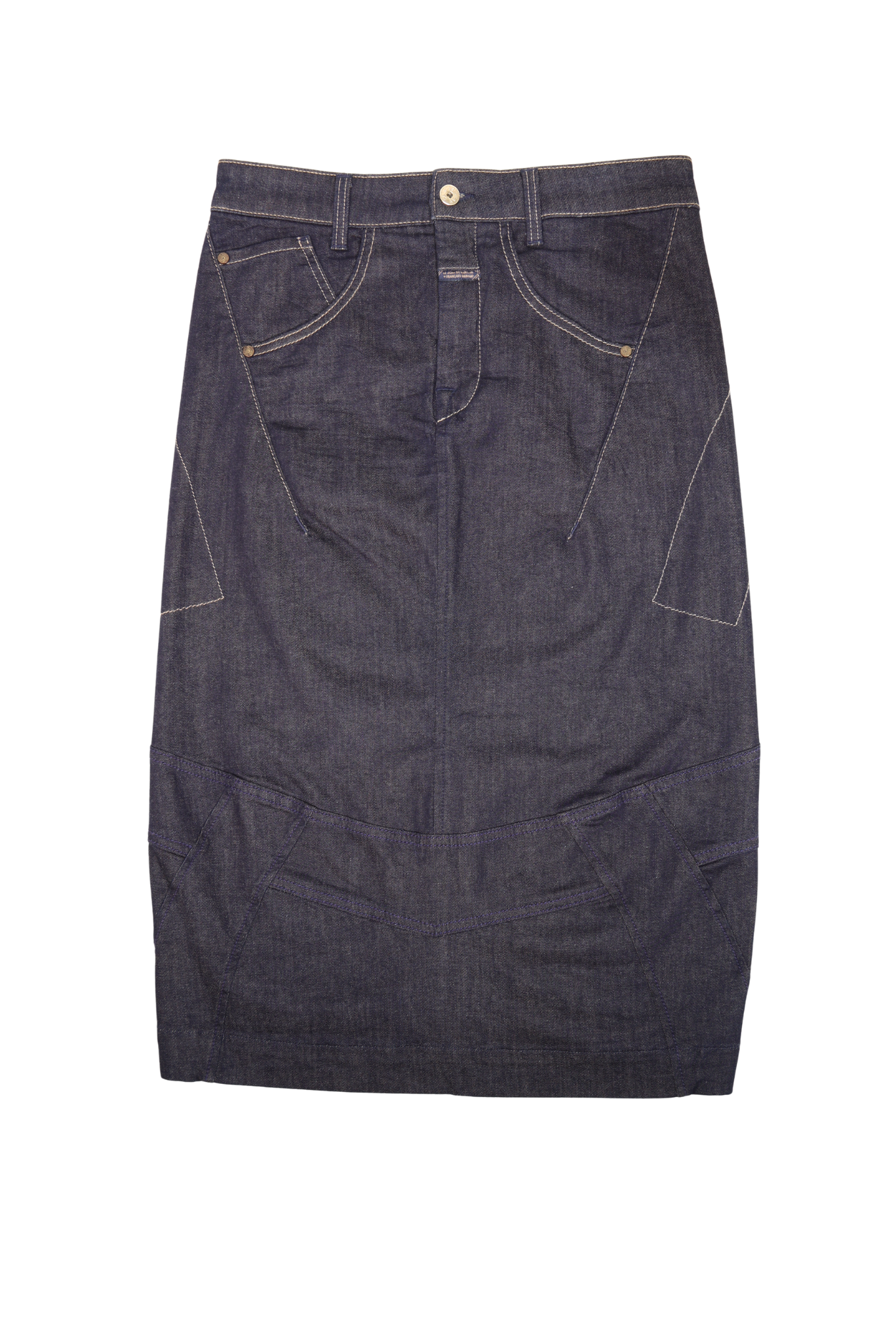 Vintage Marithe Francois Girbaud Dark Denim Topstitch Skirt