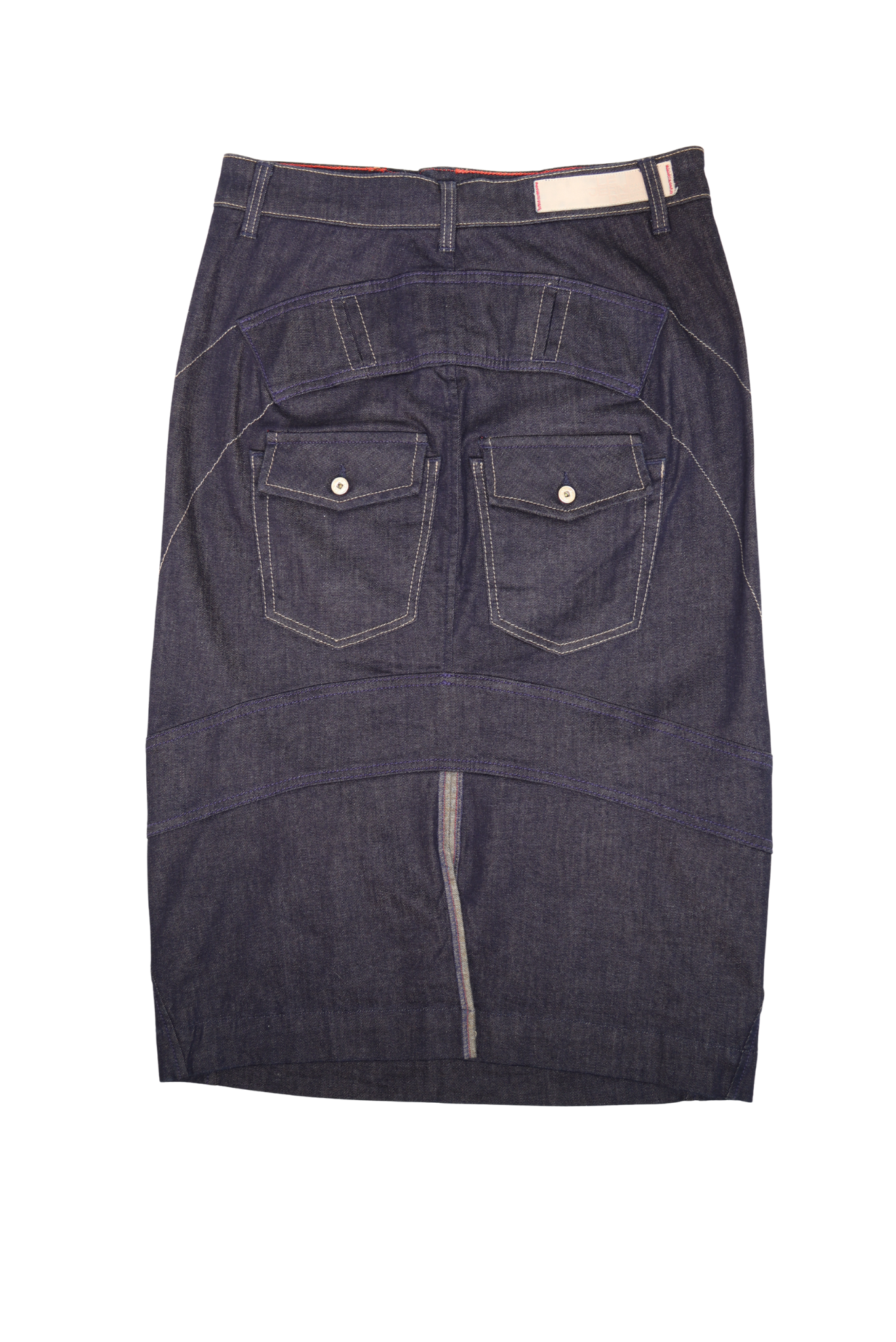 Vintage Marithe Francois Girbaud Dark Denim Topstitch Skirt