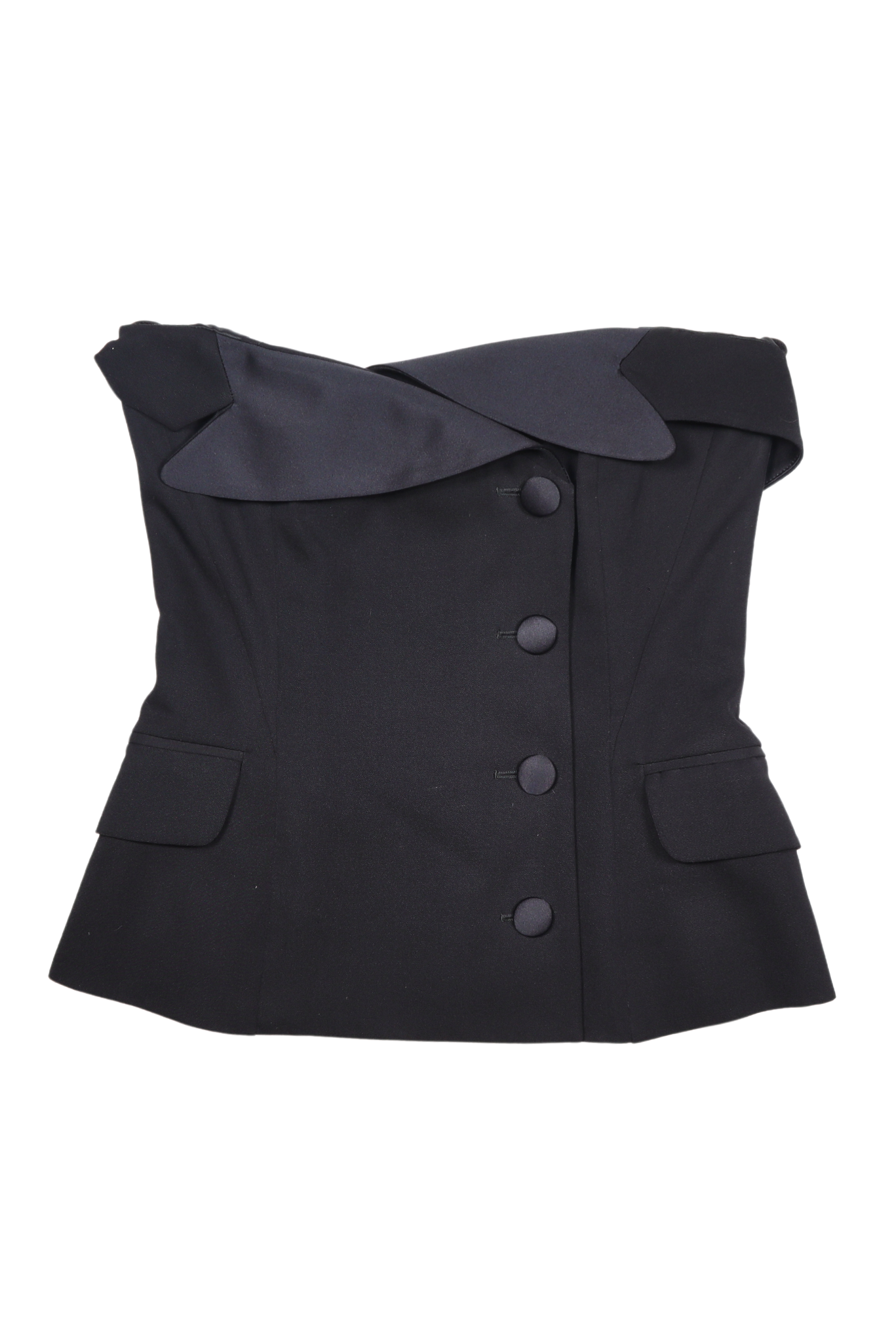 Moschino Couture Black Wool Tuxedo Bustier