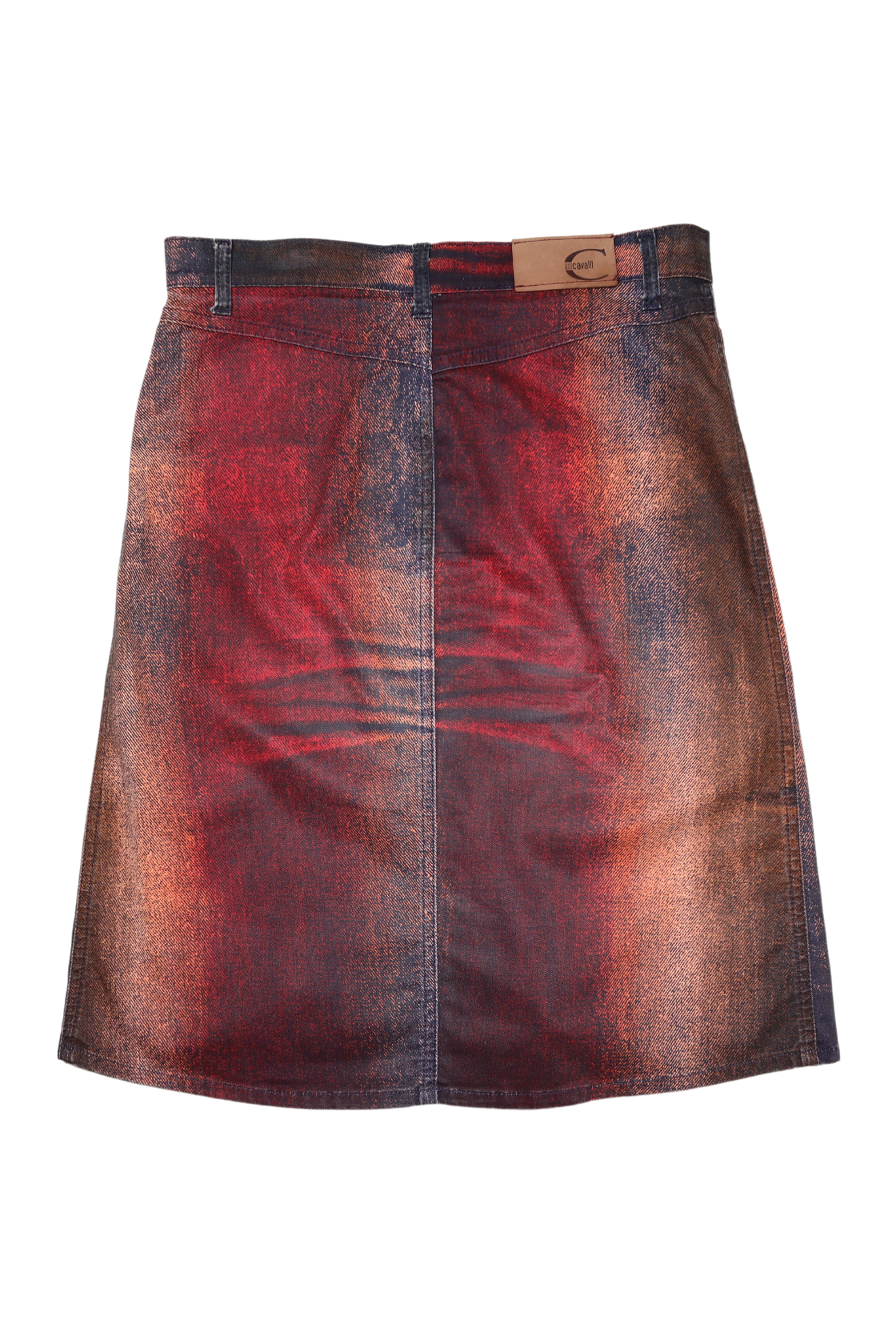 Roberto Cavalli Distress Effect Midi Skirt