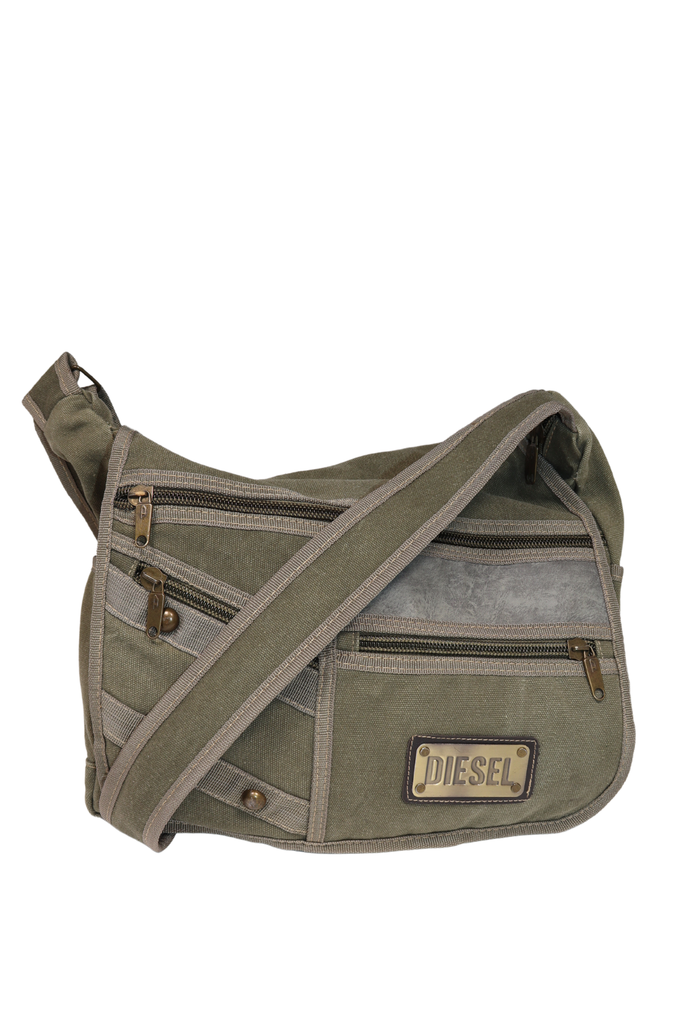 Vintage Diesel Khaki Military Messenger Bag