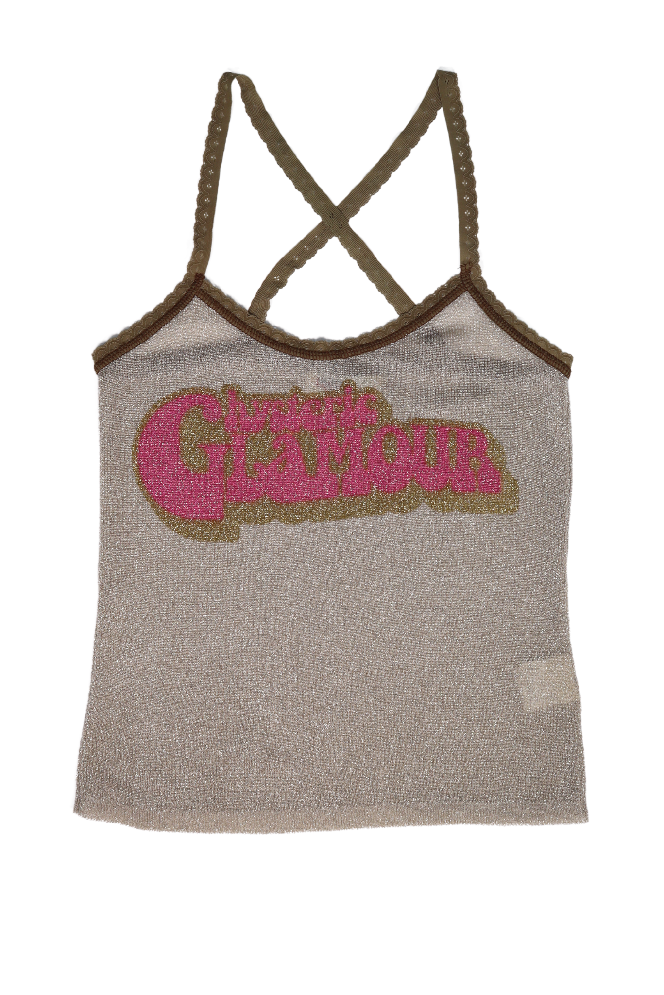 Rare 1990s Hysteric Glamour Glitter Logo Tank Top