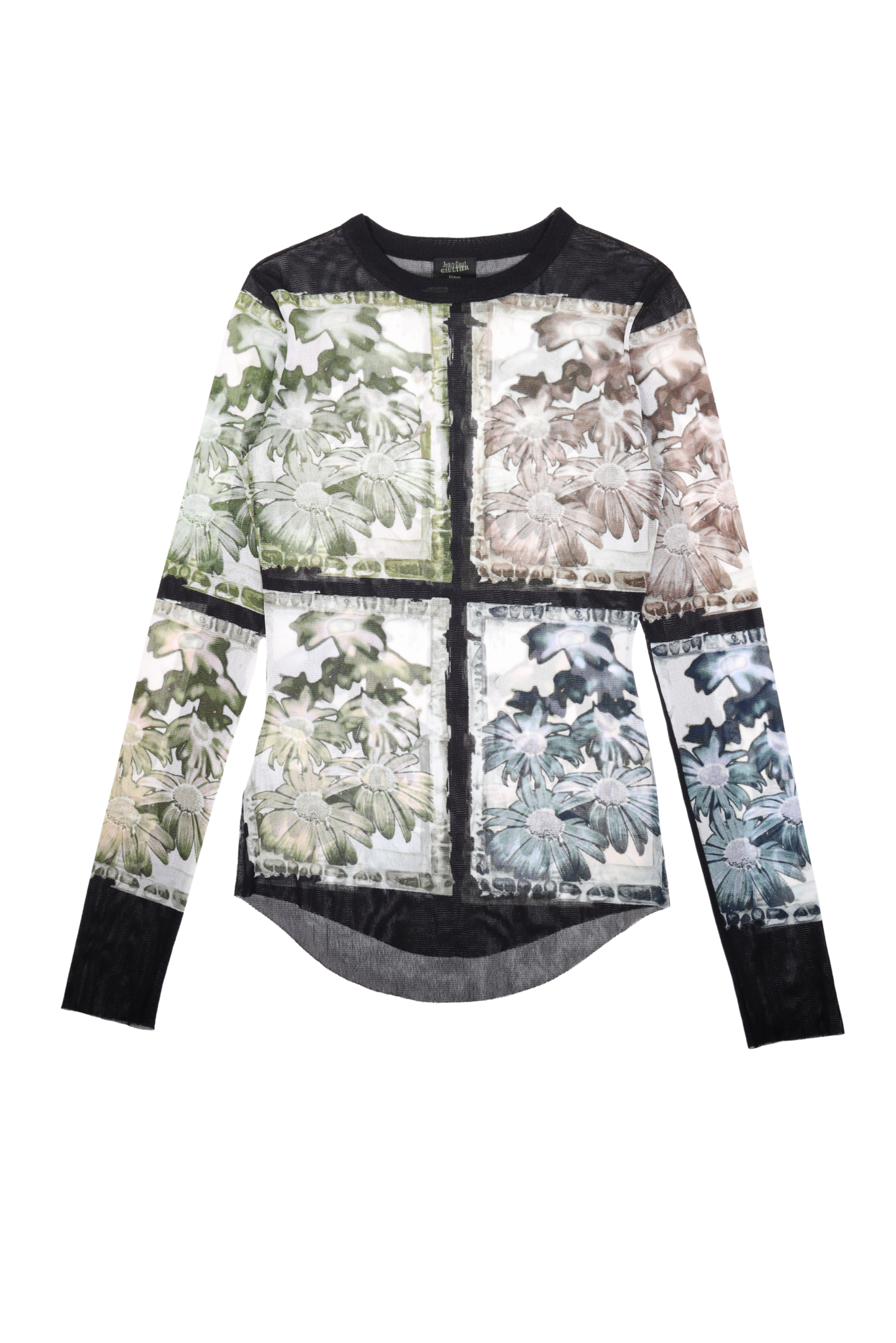 Vintage Jean Paul Gaultier Femme X-Ray Floral Printed Mesh Shirt