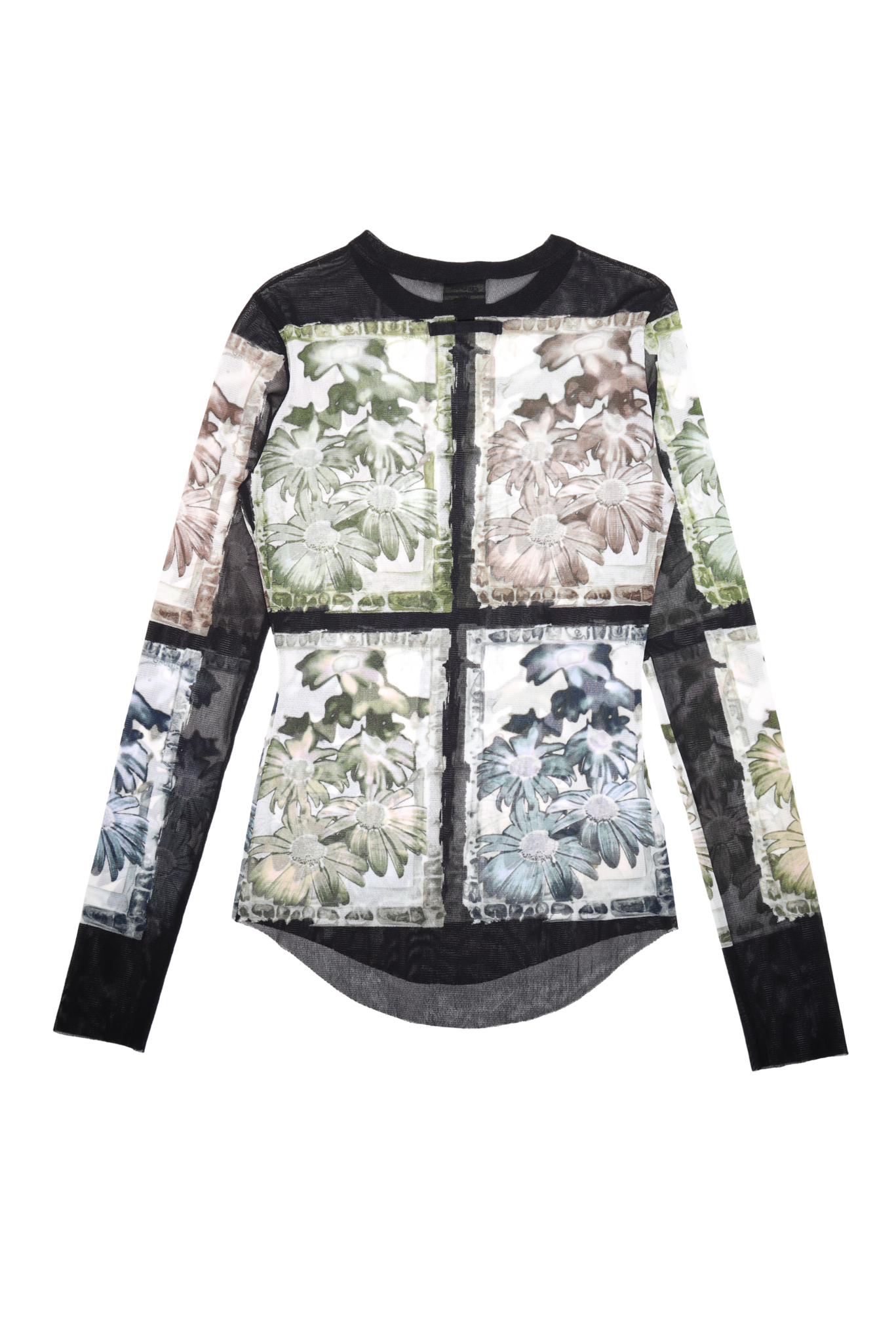 Vintage Jean Paul Gaultier Femme X-Ray Floral Printed Mesh Shirt