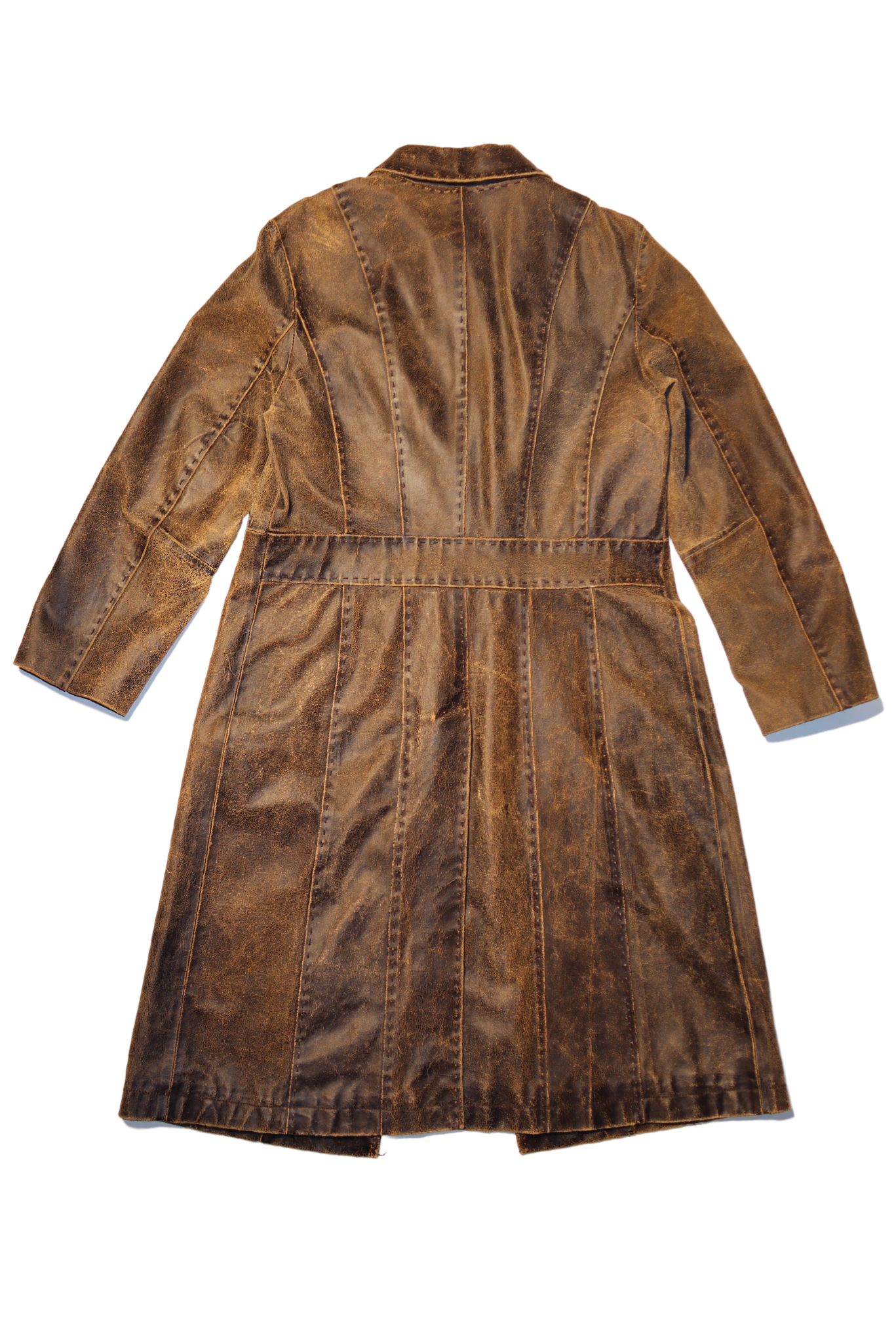 Vintage Brown Distressed Trench Coat