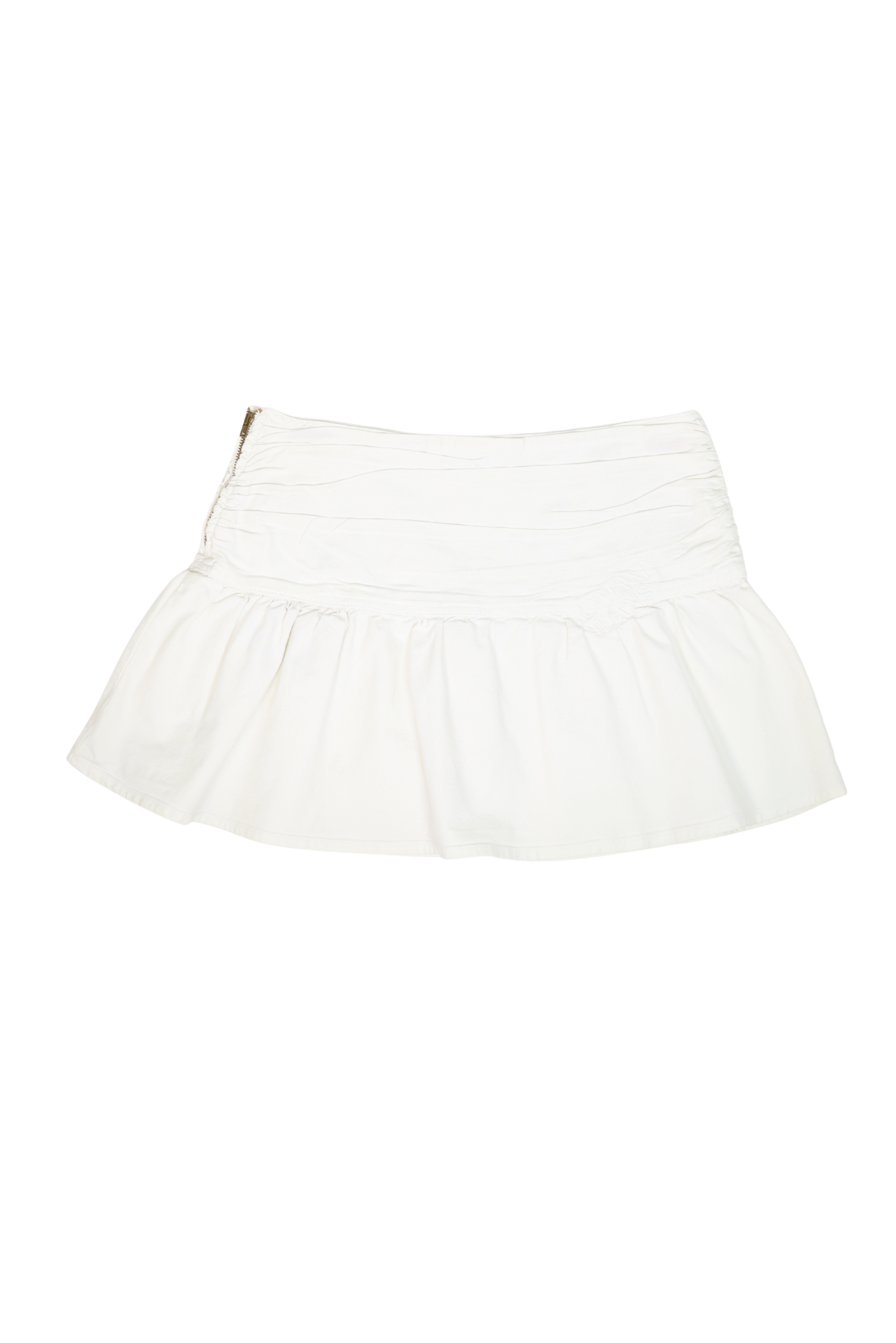 Vintage Armani Exchange White Flared Denim Mini Skirt
