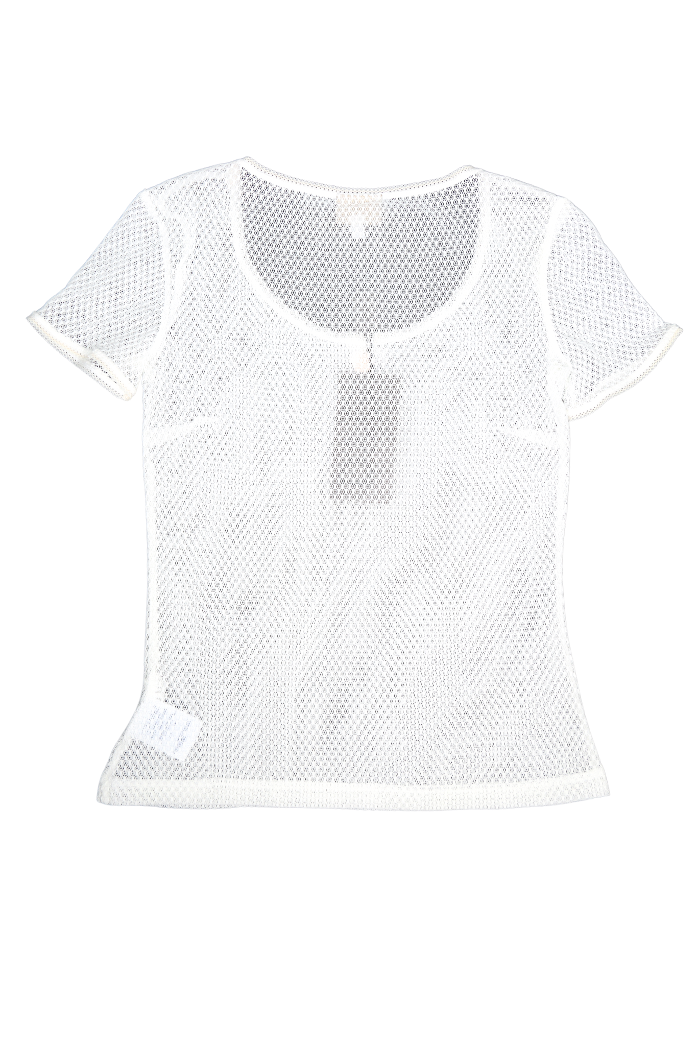 Rare D&G 1990s Mesh Virgin Mary Pendant Lace Shirt