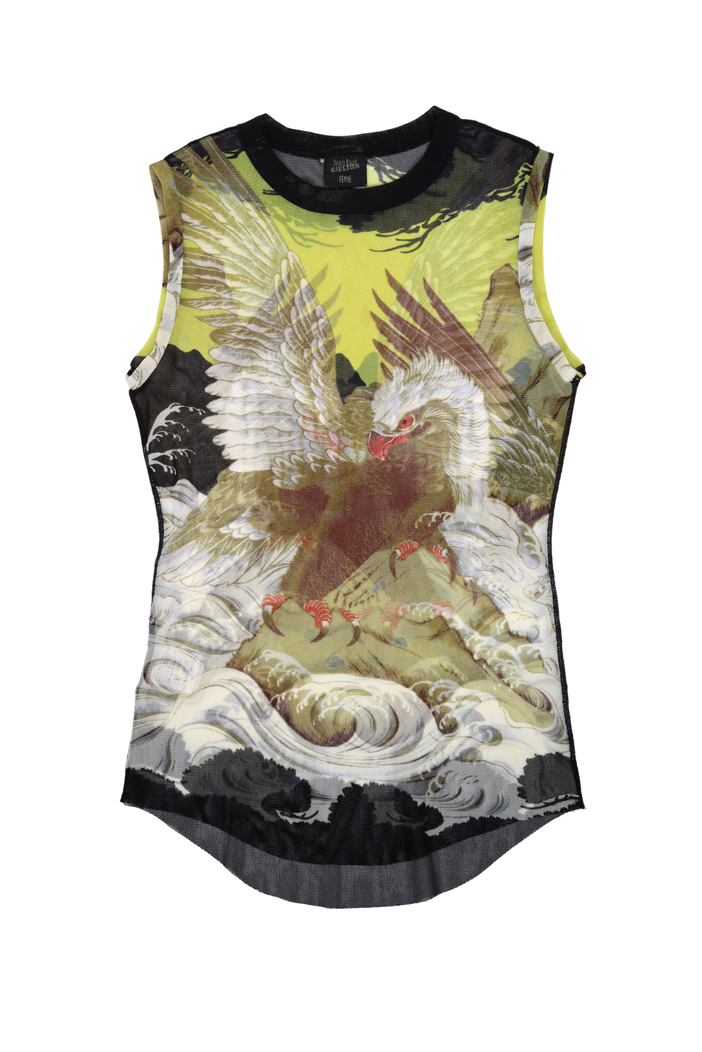 Jean Paul Gaultier Femme 1994 Golden Eagle Mesh Tank